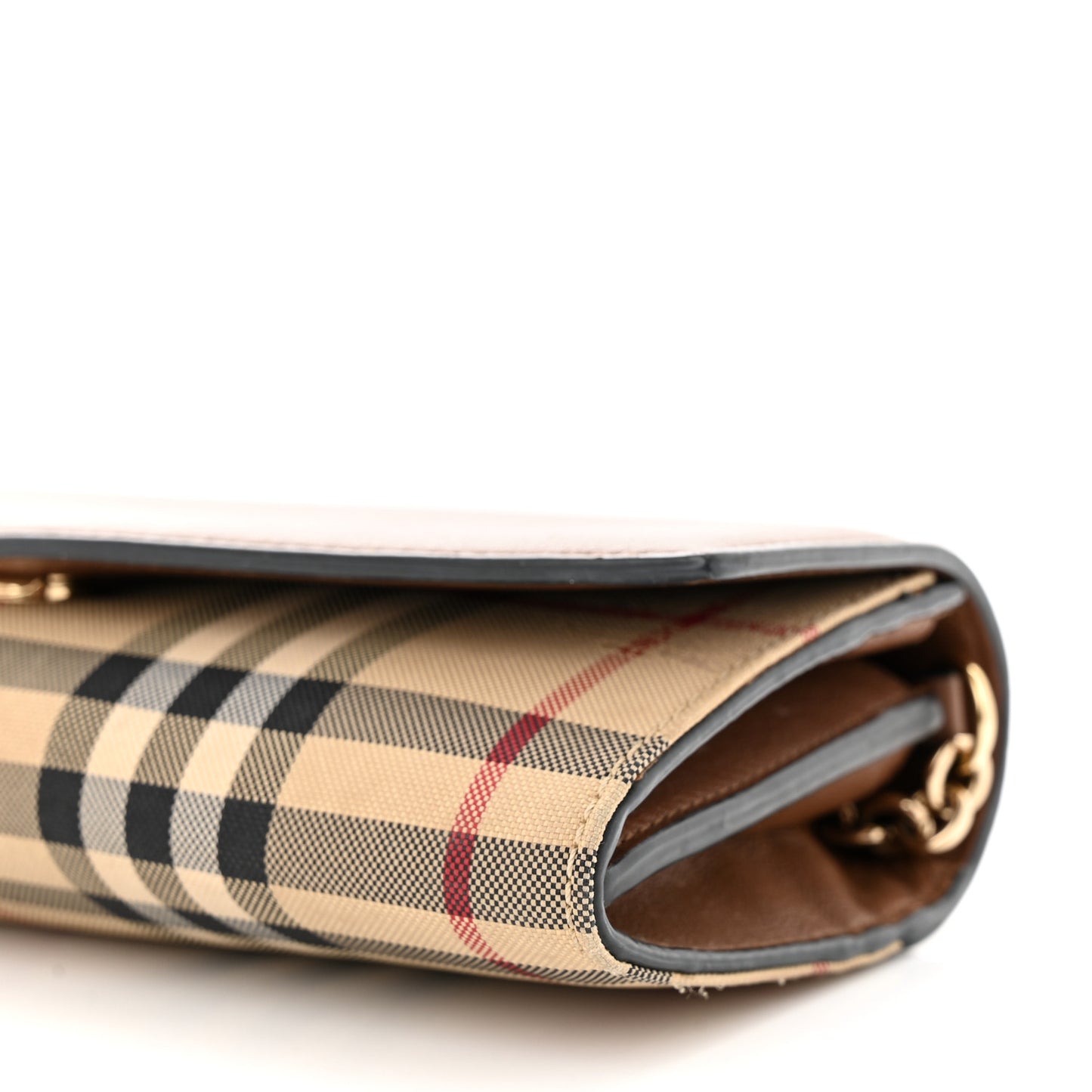Calfskin Horseferry Check Henley Wallet On Chain Tan