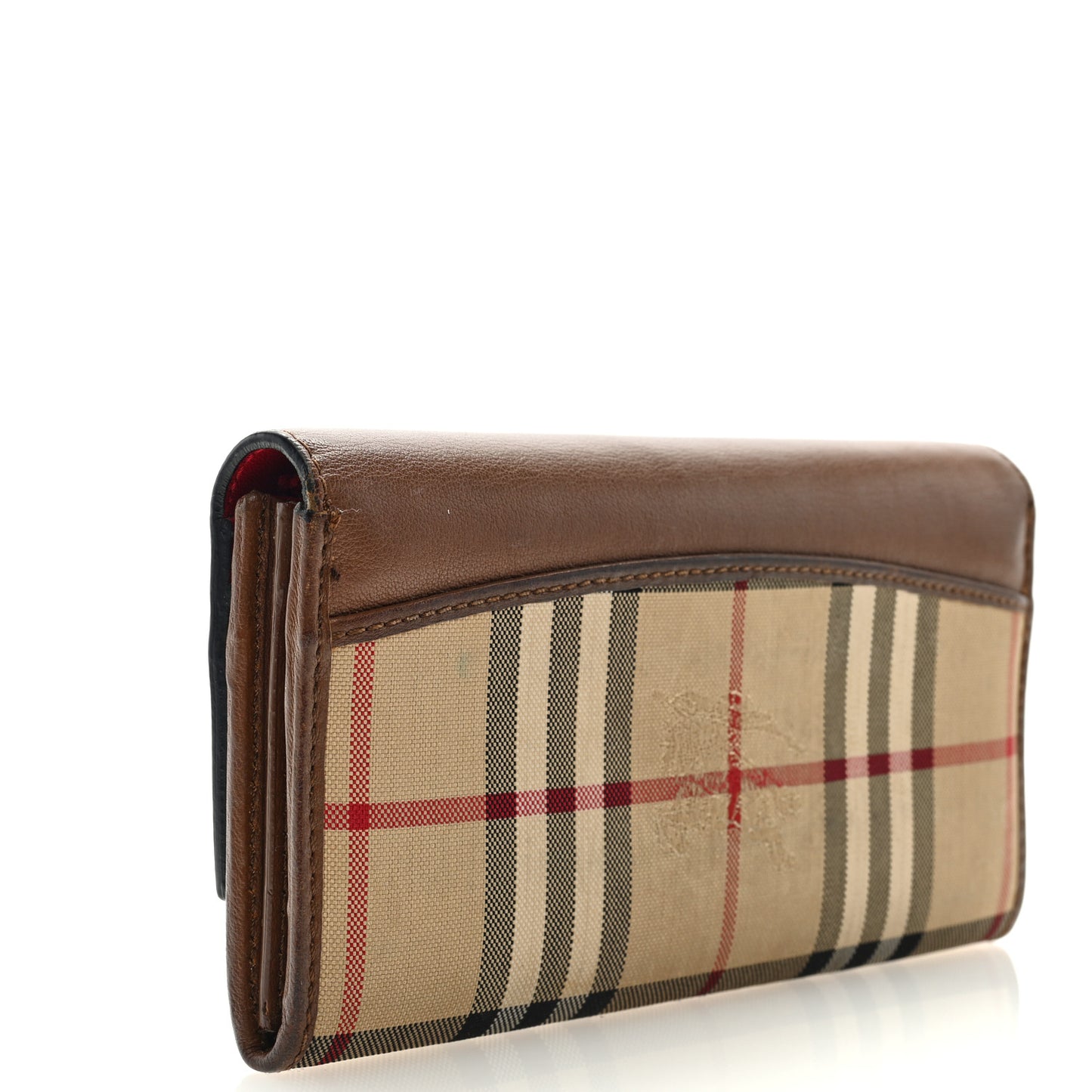 Calfskin Horseferry Check Porter Continental Wallet Tan