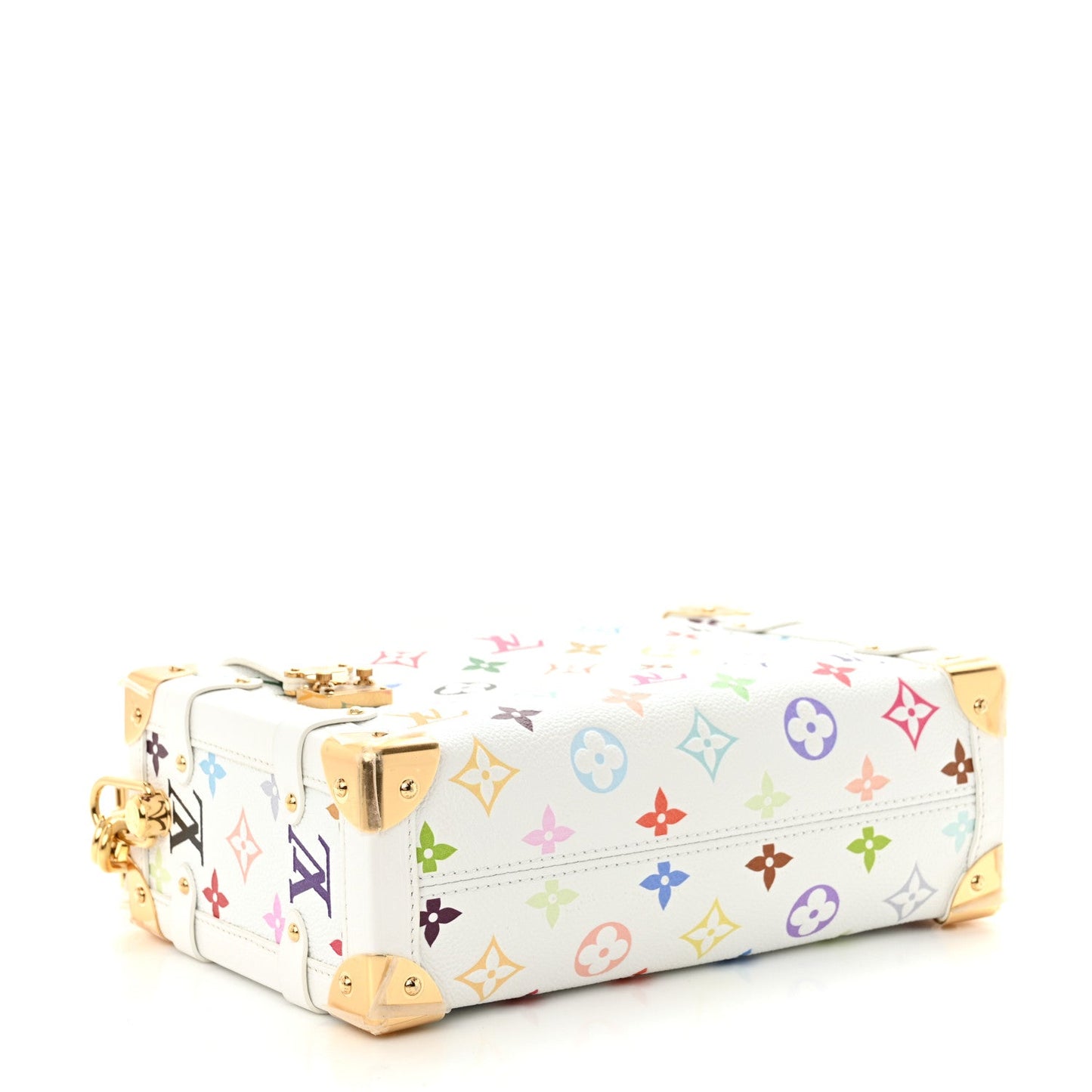 LV x TM Cowhide Monogram Multicolor Side Trunk MM White