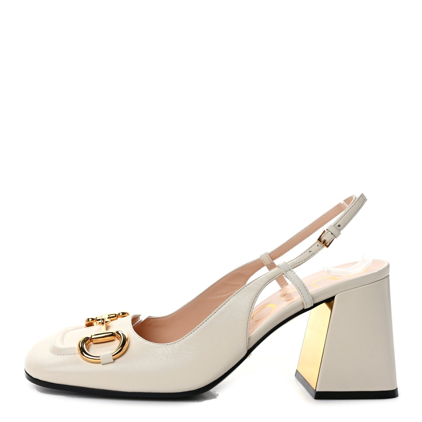 Malaga Kid Horsebit 75mm Slingback Pumps 39 Mystic White