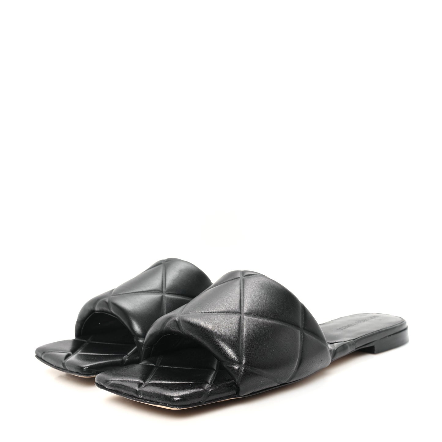 Nappa Maxi Intrecciato Lido Flat Sandals 40.5 Black