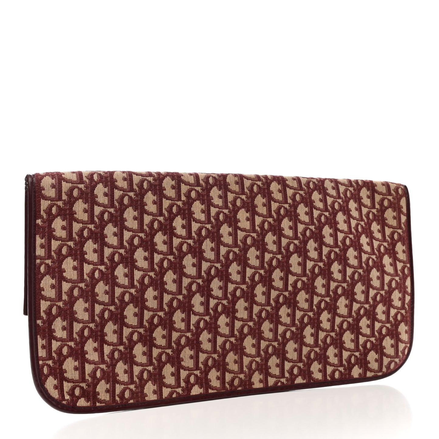Oblique Fold Over Clutch Burgundy