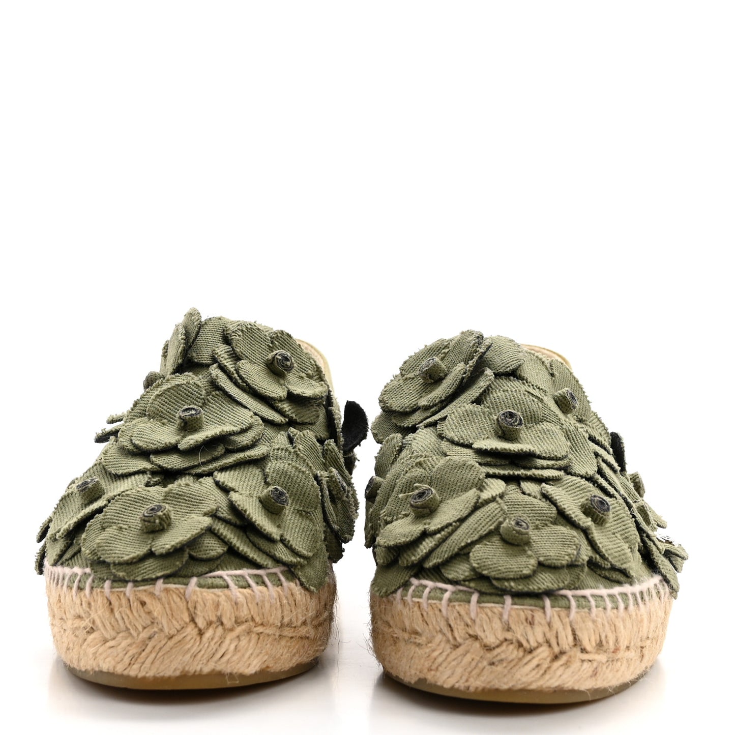 Fabric Camellia CC Espadrilles 36 Khaki