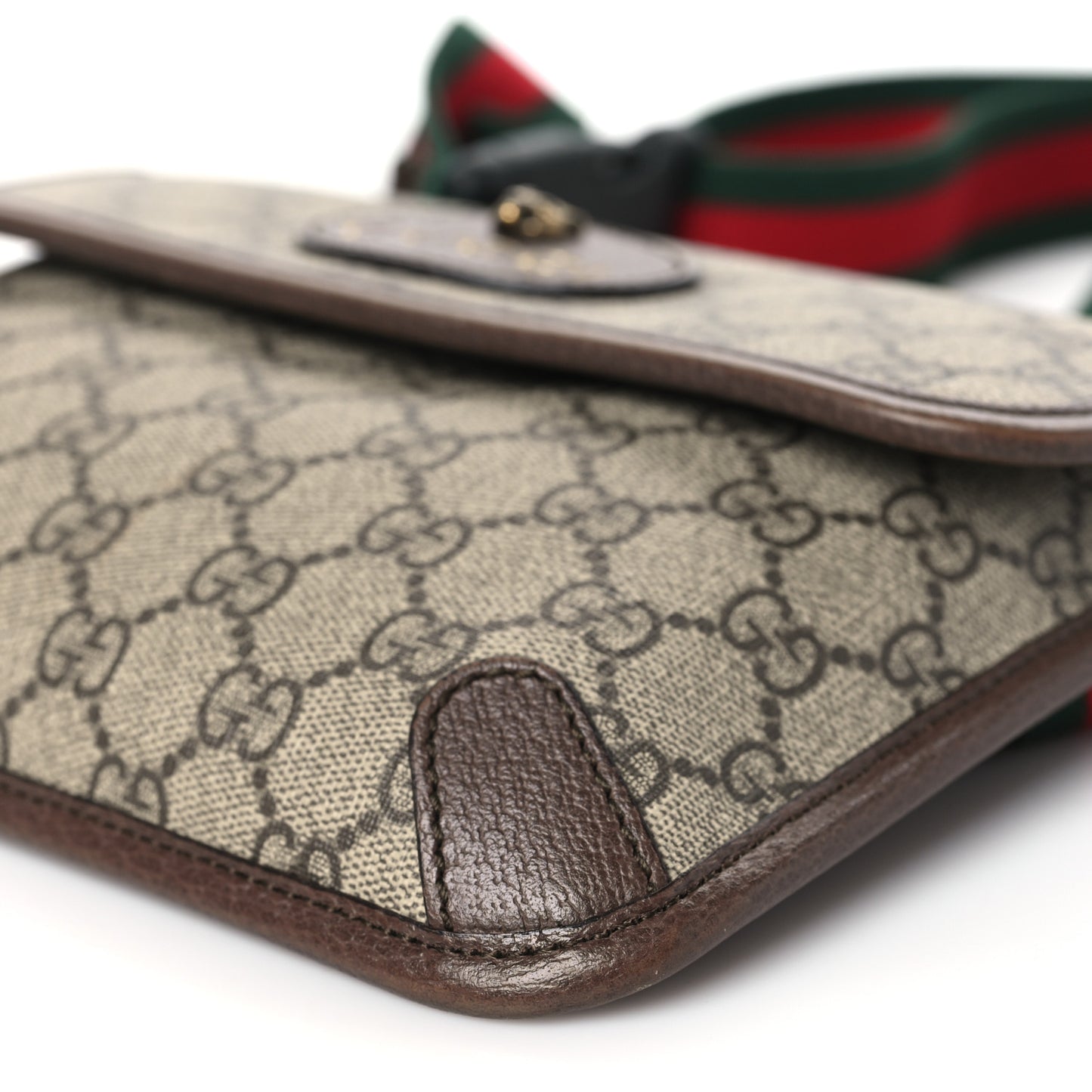 GG Supreme Monogram Neo Vintage Web Belt Bag Brown