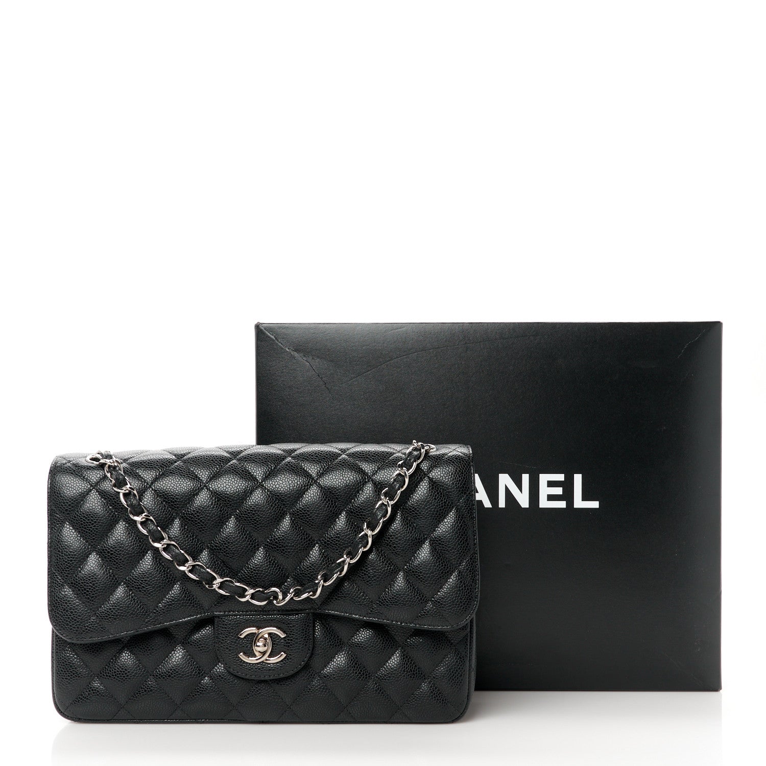 Chanel Caviar Quilted Jumbo Double Flap Black 12 of 12
