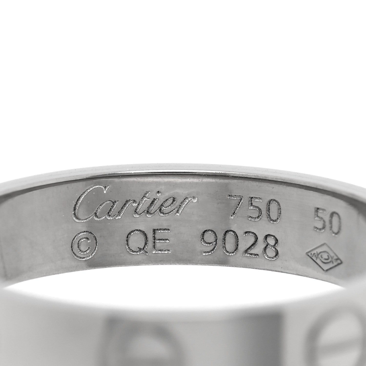 Cartier 18K White Gold 3.5mm LOVE Wedding Band Ring 50 5.25 4 of 4