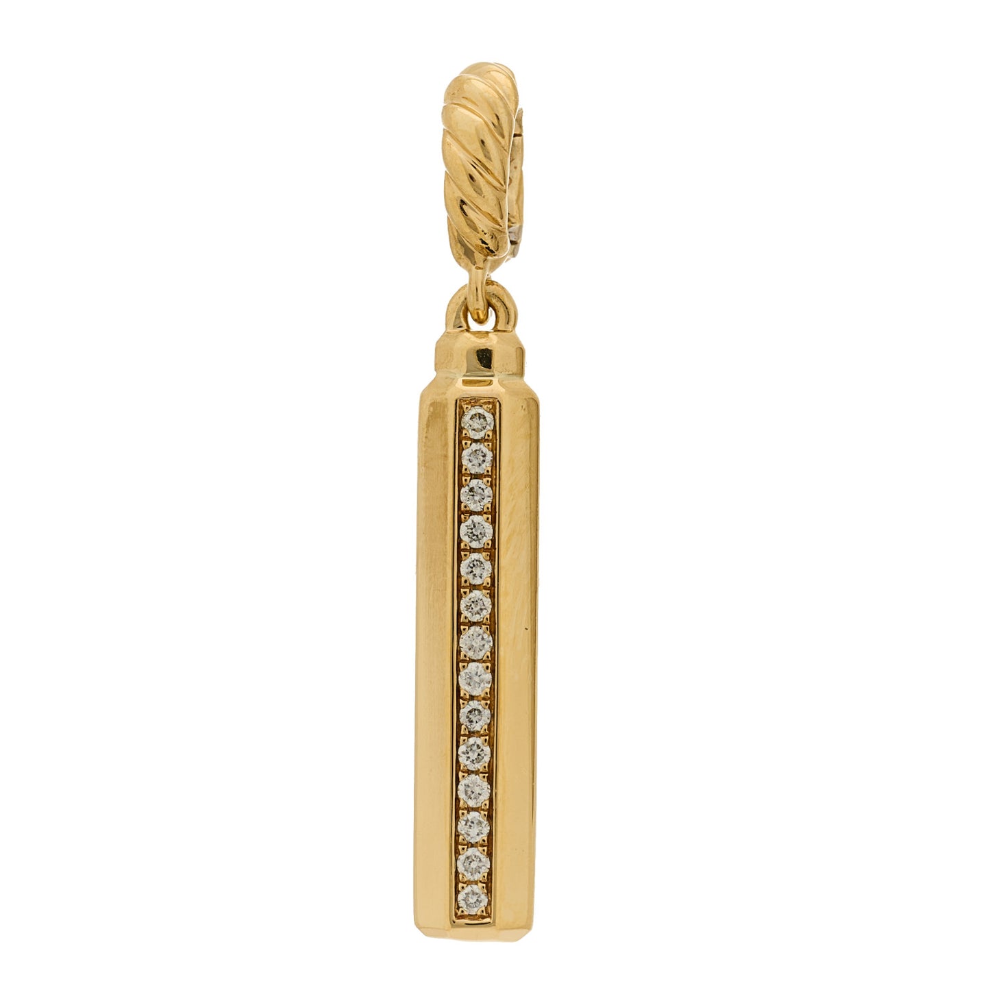 18K Yellow Gold Diamond Lexington Barrel Amulet Pendant