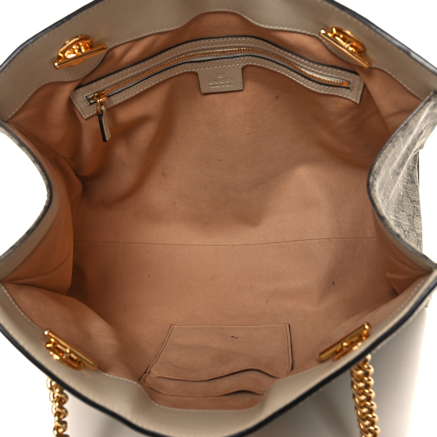 GG Supreme Monogram Medium Padlock Tote White
