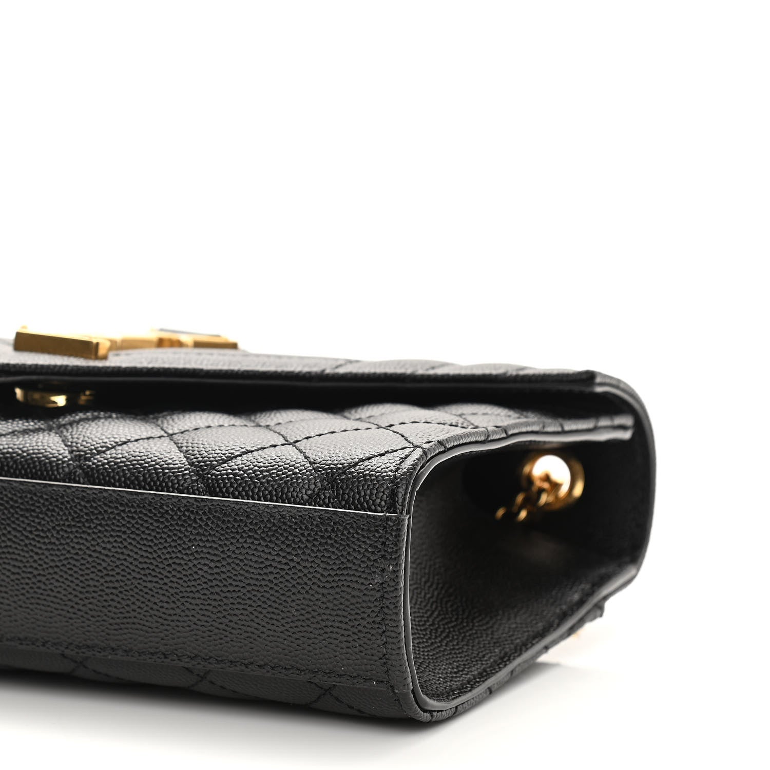 Saint Laurent Grain De Poudre Textured Mixed Matelasse Triquilt Small Monogram Satchel Black 10 of 10