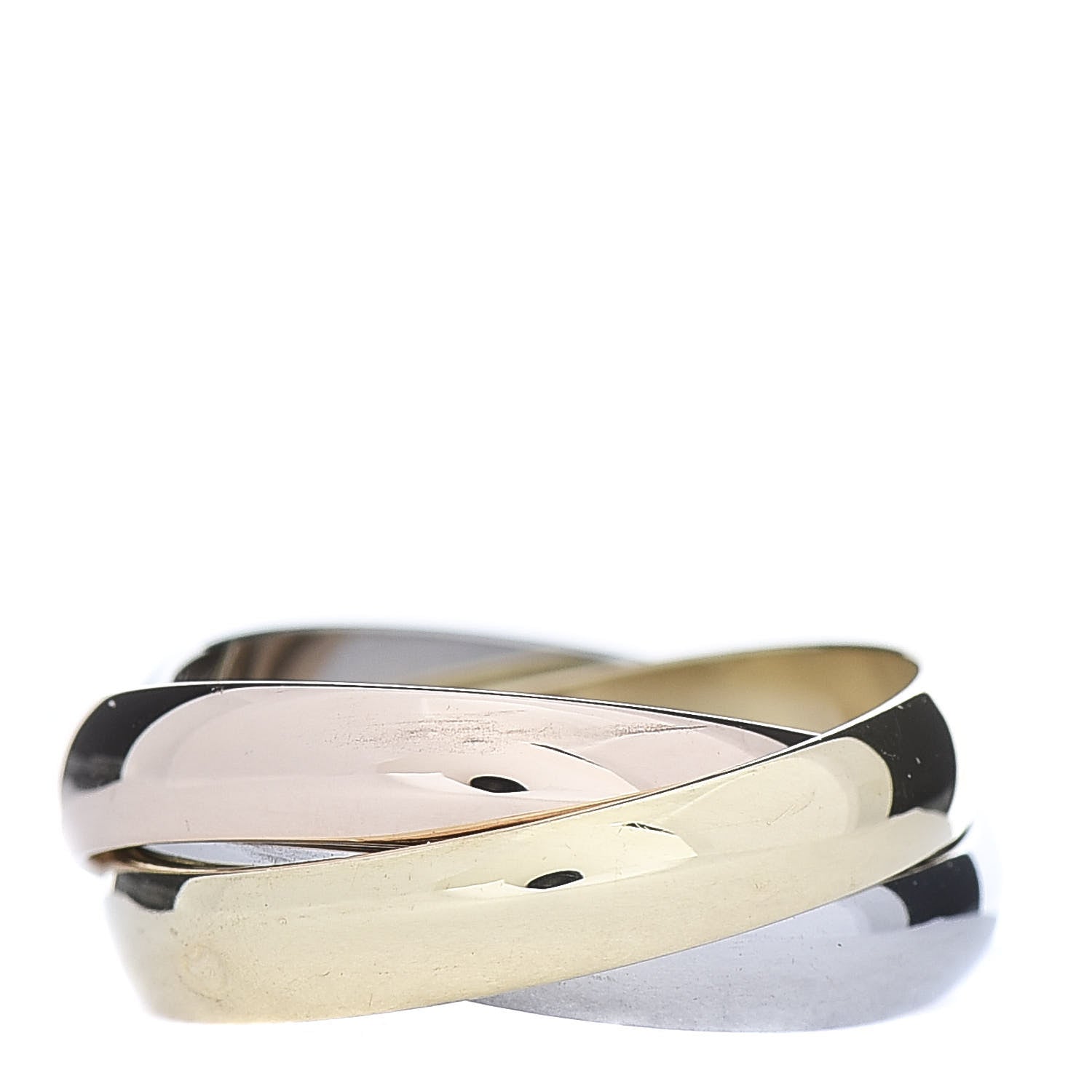 Cartier 18K Pink Yellow White Gold Classic Les Must De Trinity Ring 50 5.25 3 of 6
