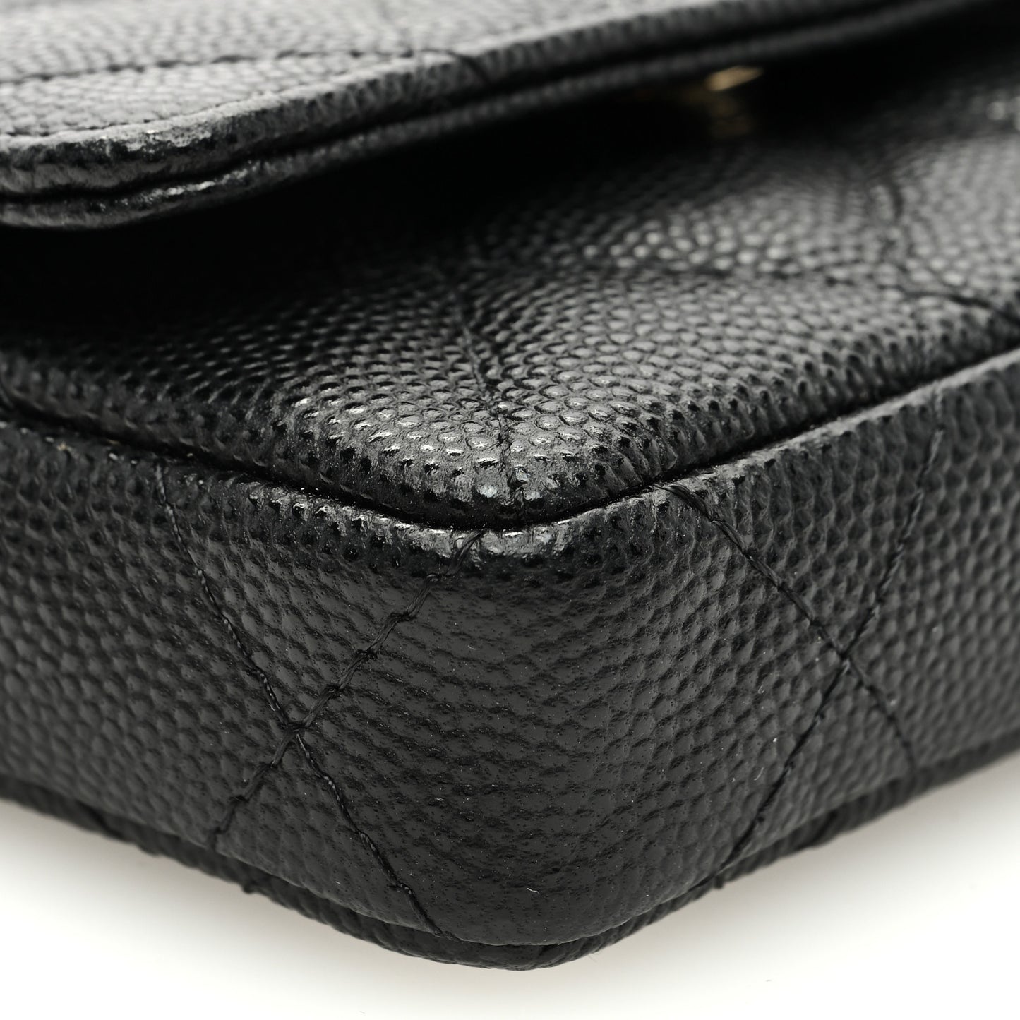 Caviar Quilted Belt Bag With Charms On Chain Black