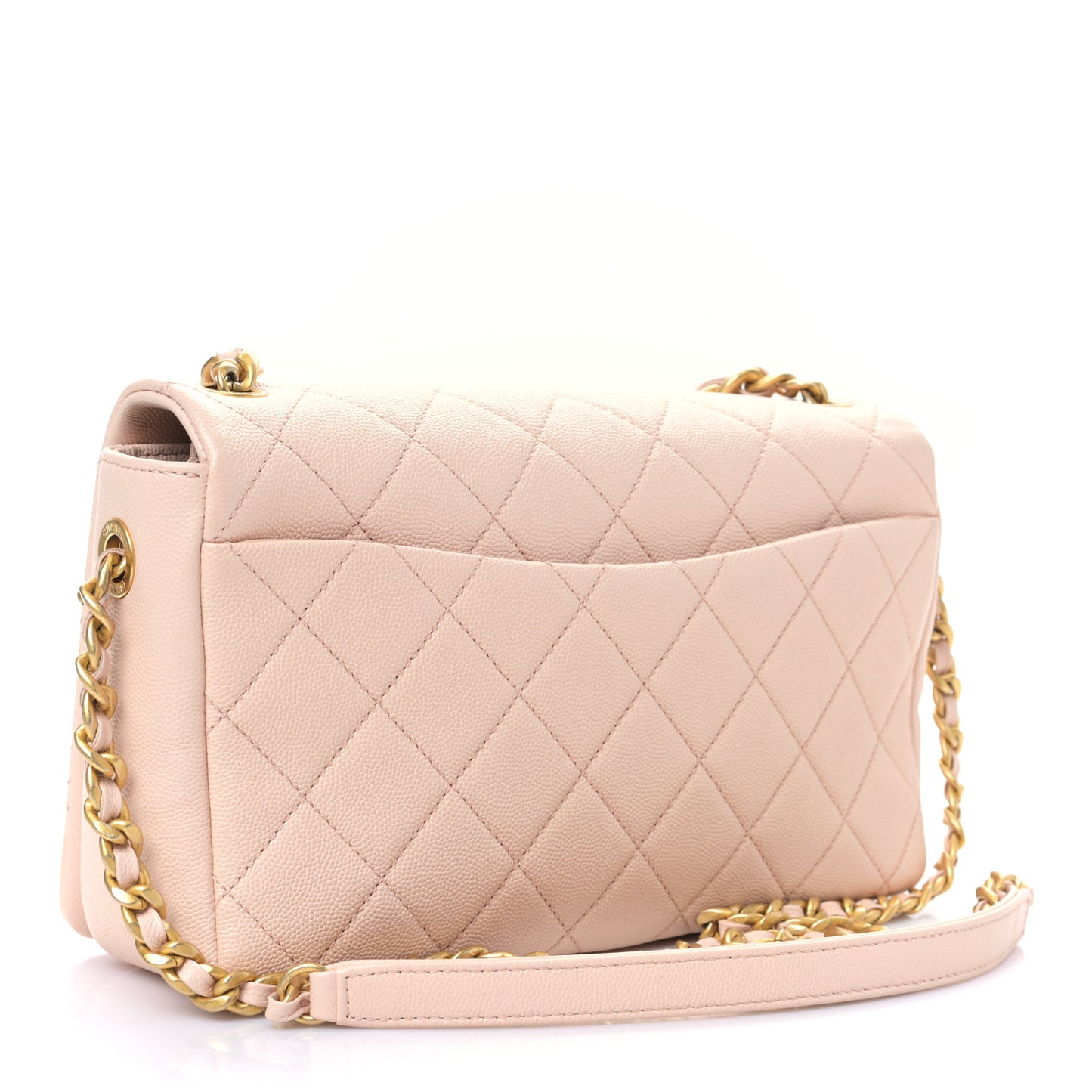 Caviar Quilted Medium Fashion Therapy Flap Beige