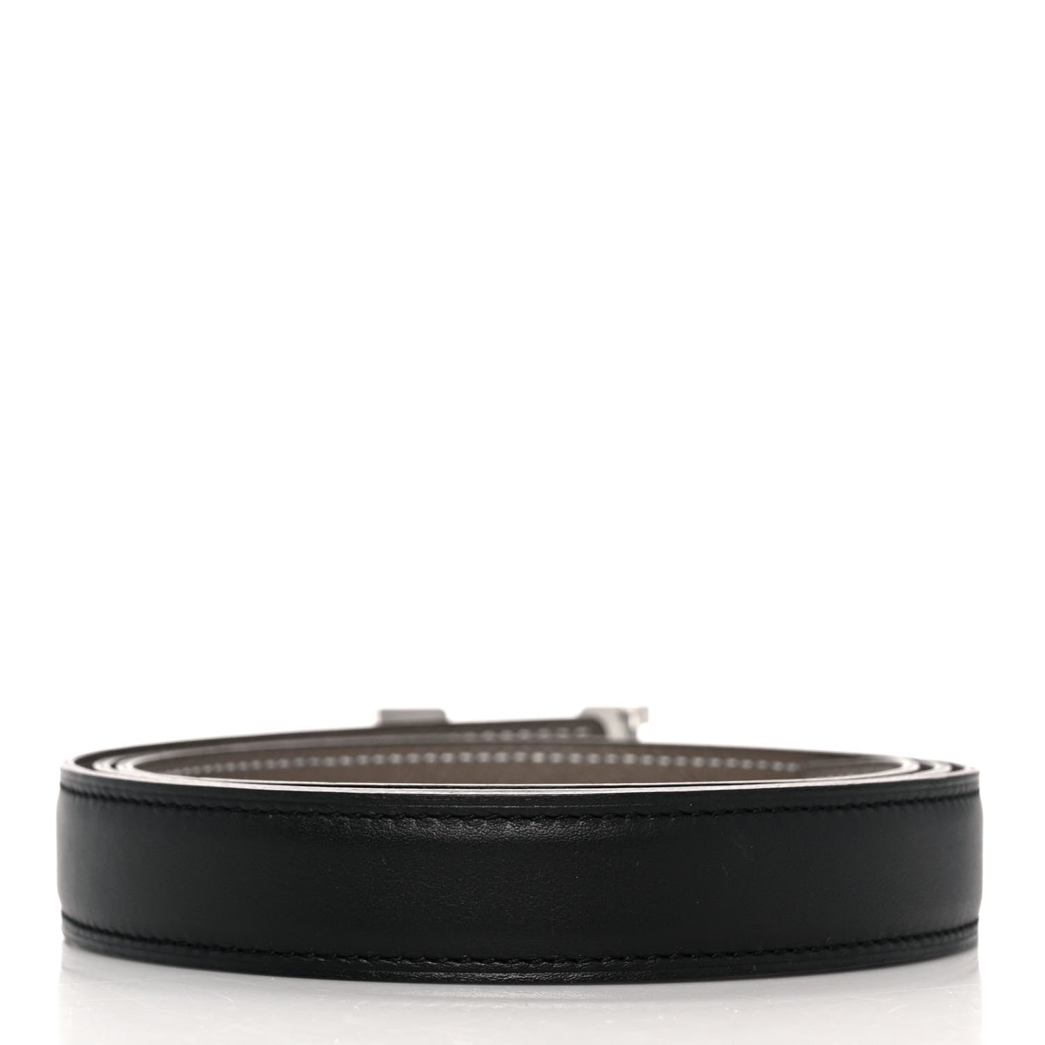 Hermes Swift Epsom 24mm H Belt 95 Black Etoupe 2 of 6