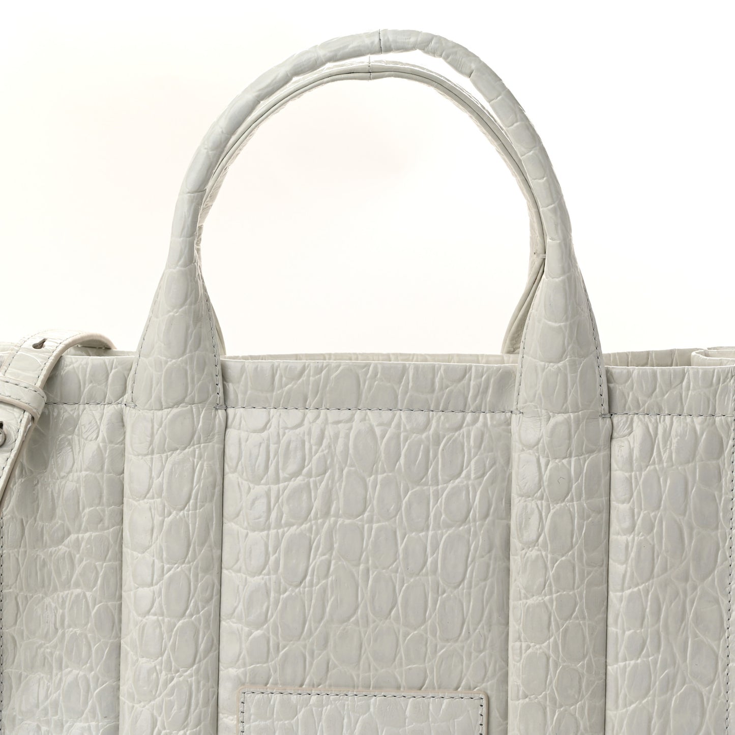 Croc Embossed Medium The Tote Bag Ivory