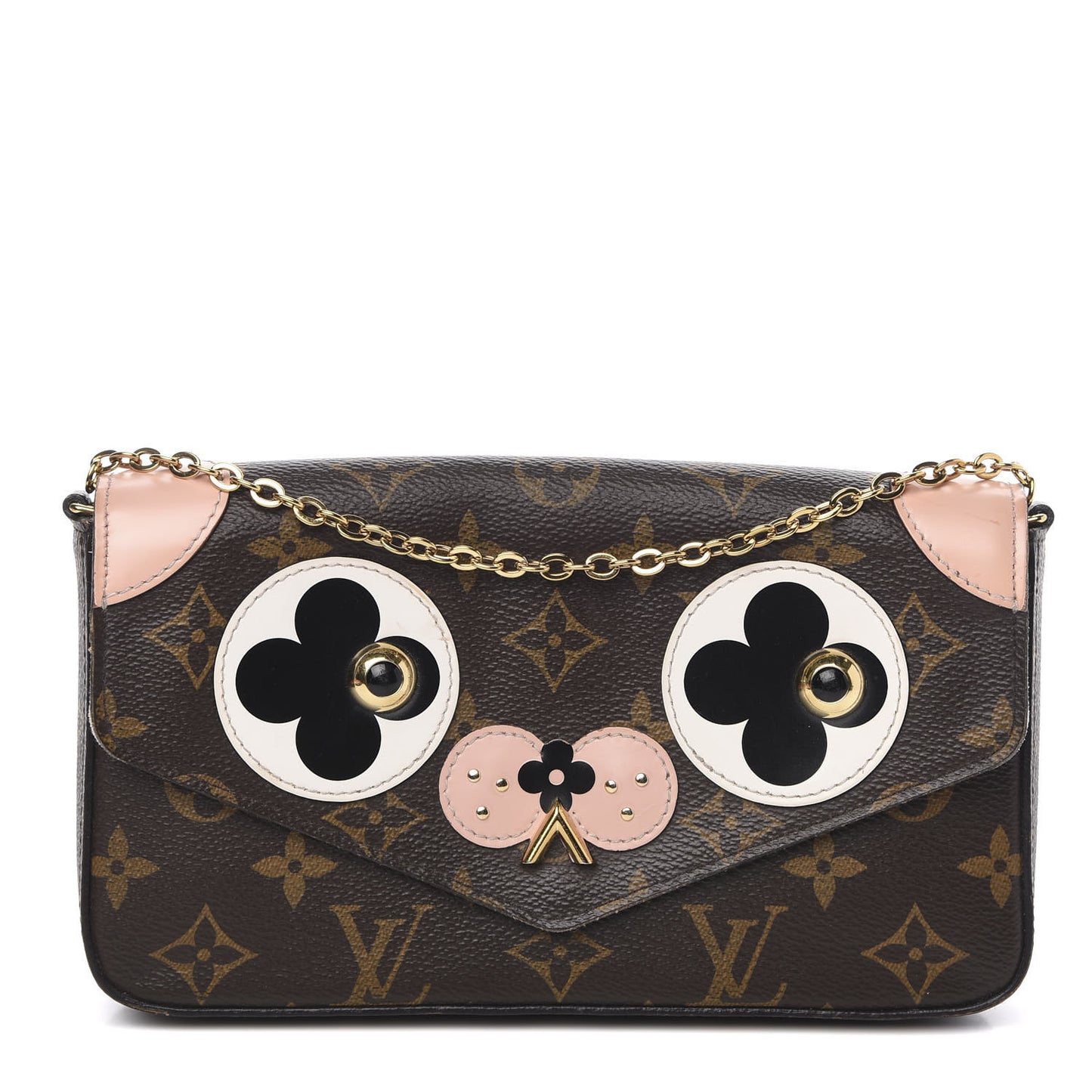 Monogram Valentine Dog Pochette Felicie Chain Wallet