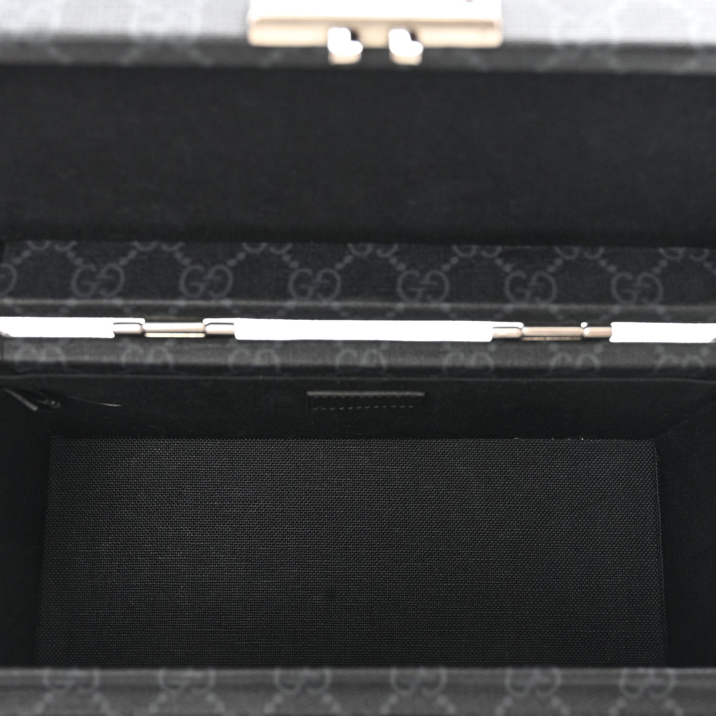 GG Supreme Monogram Calfskin Savoy Top Handle Beauty Case Black