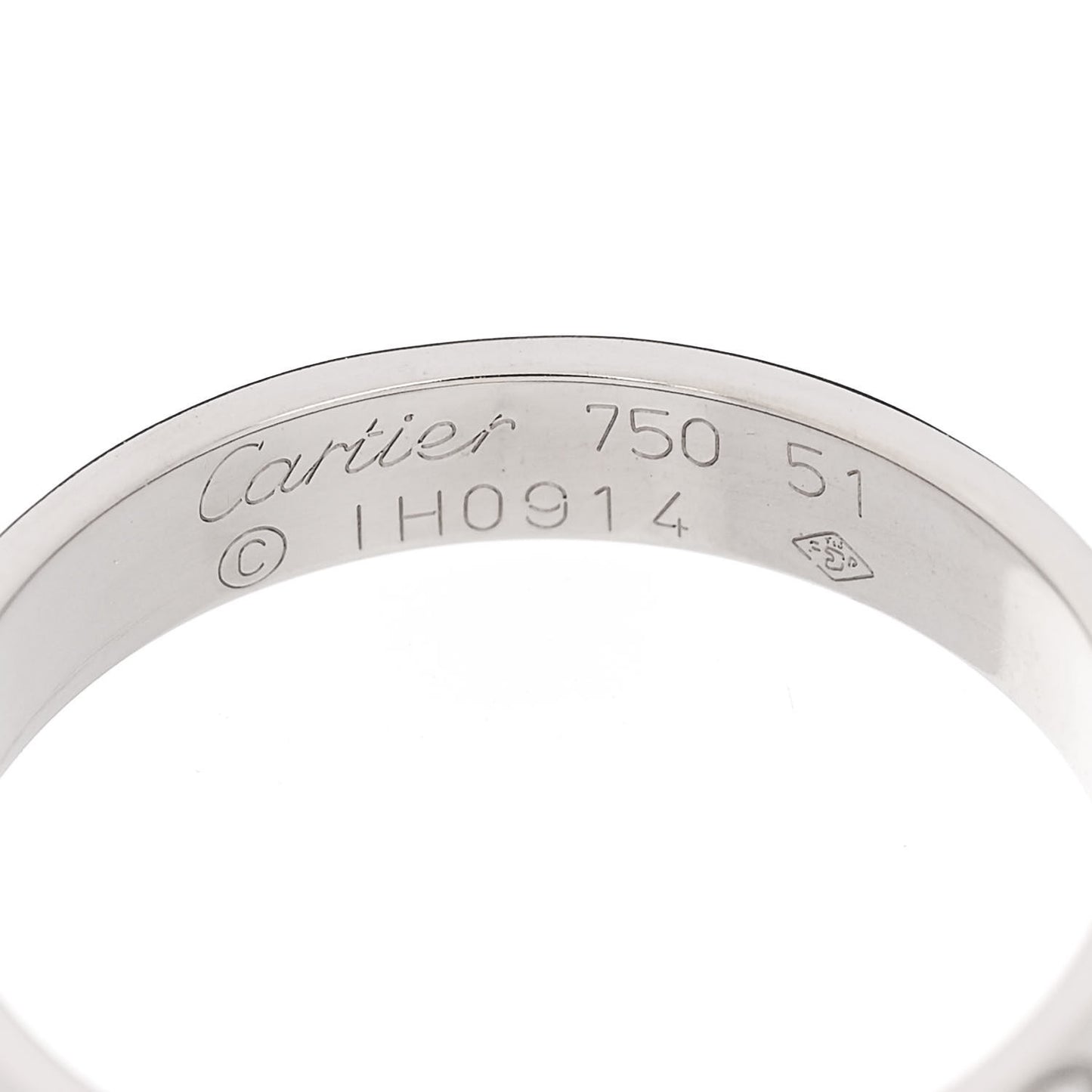 18K White Gold 3.5mm LOVE Wedding Band Ring 51 5.75