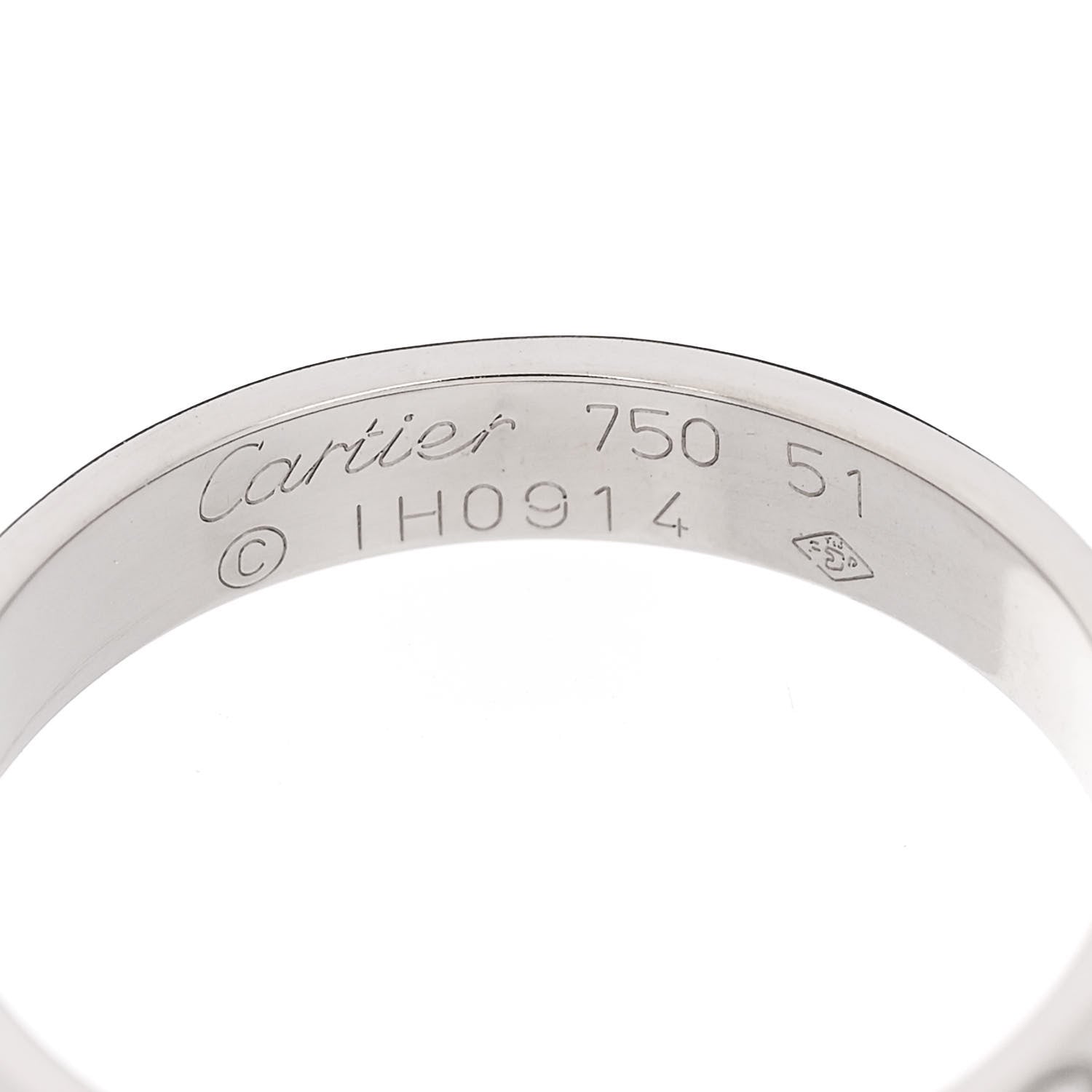 Cartier 18K White Gold 3.5mm LOVE Wedding Band Ring 51 5.75 4 of 4