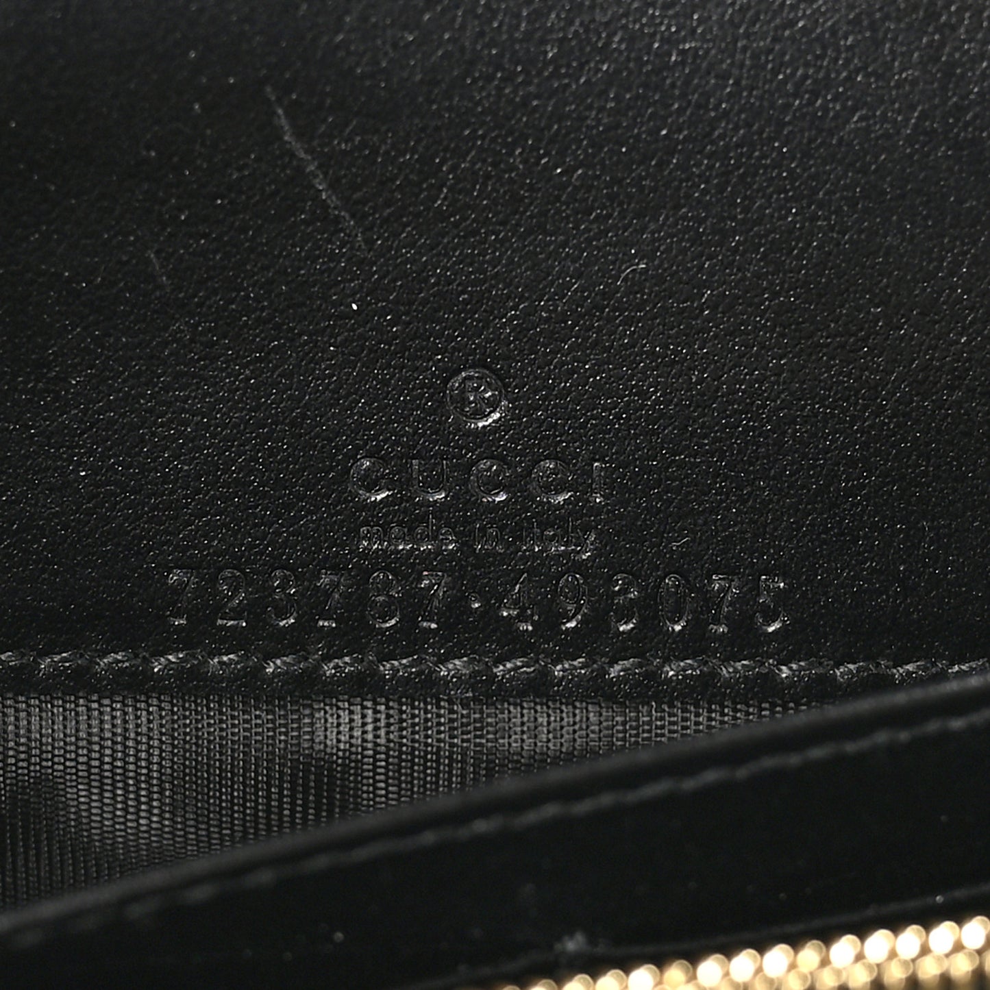 Calfskin GG Matelasse Chain Wallet Black