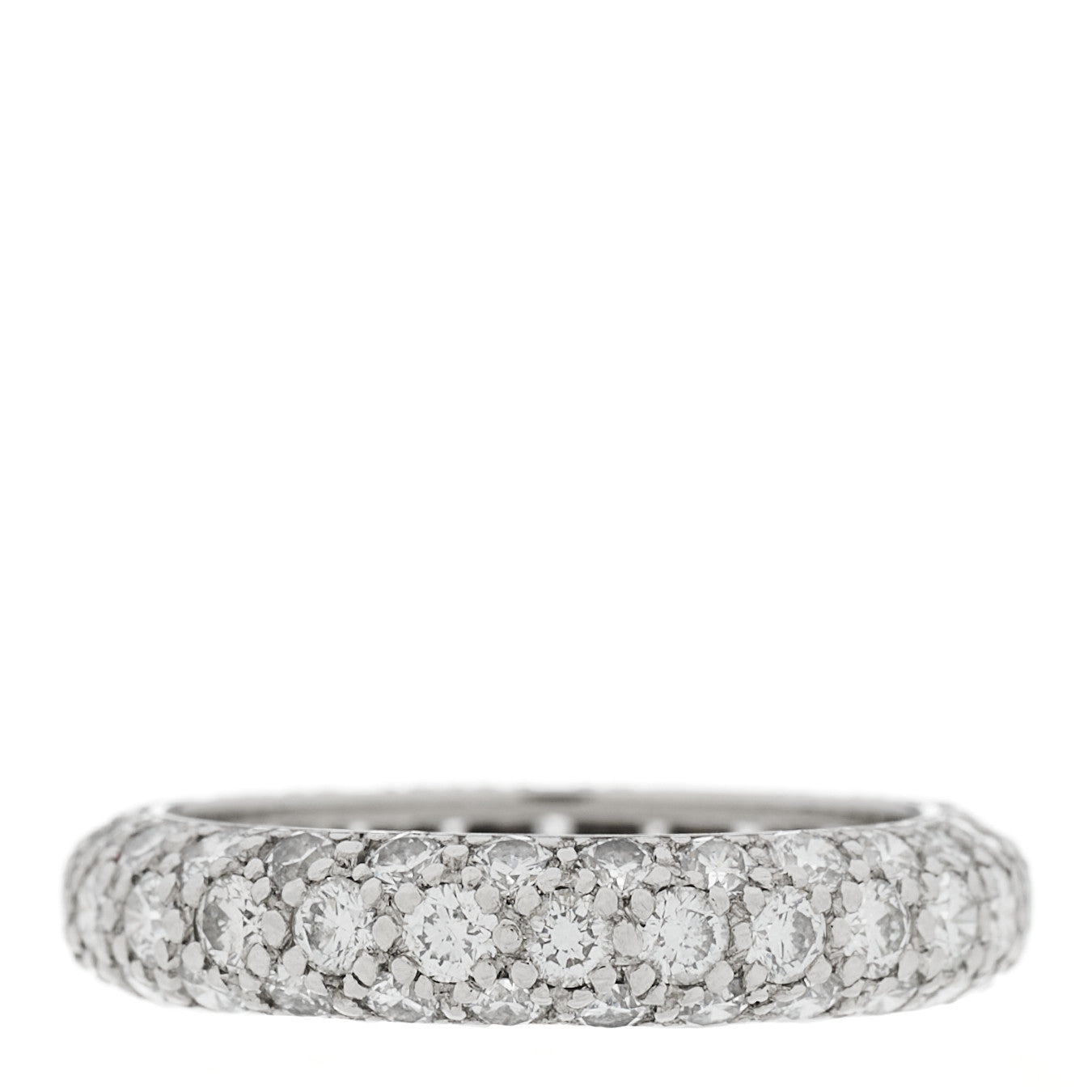 Platinum Diamond Etoile Three-Row Band Ring 47 4