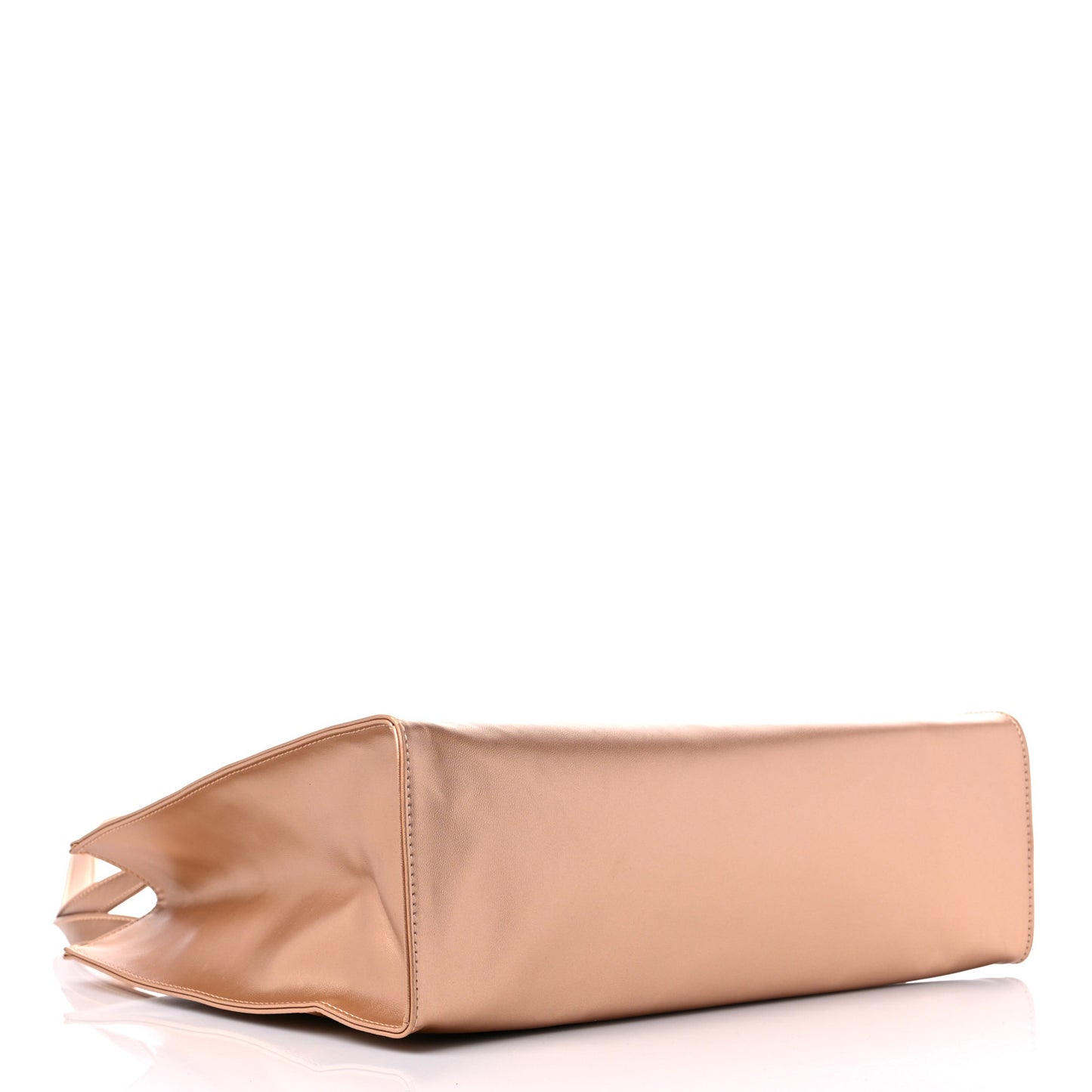 Metallic Vegan Leather Medium Shopping Bag Copper