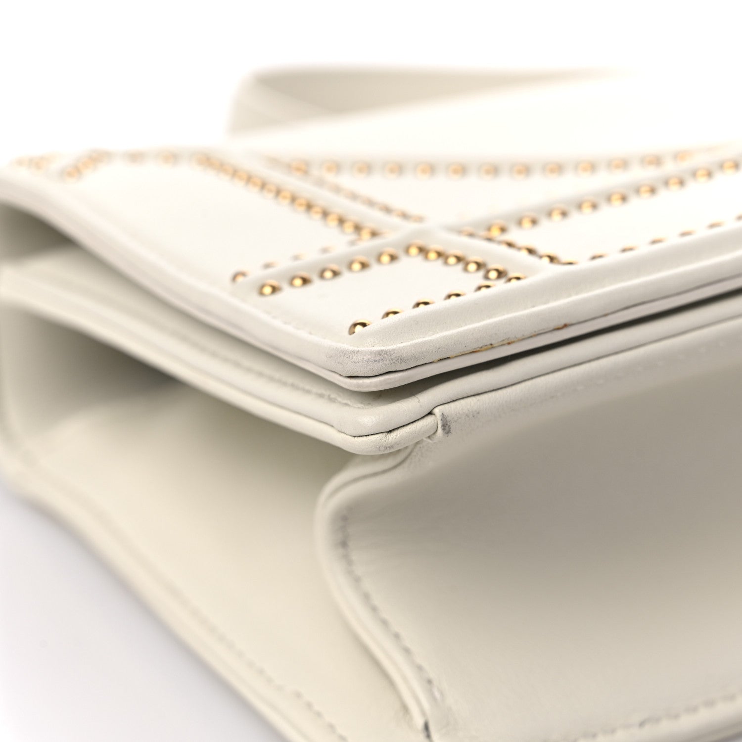 Christian Dior Lambskin Studded Medium Diorama Flap Bag Latte 7 of 12