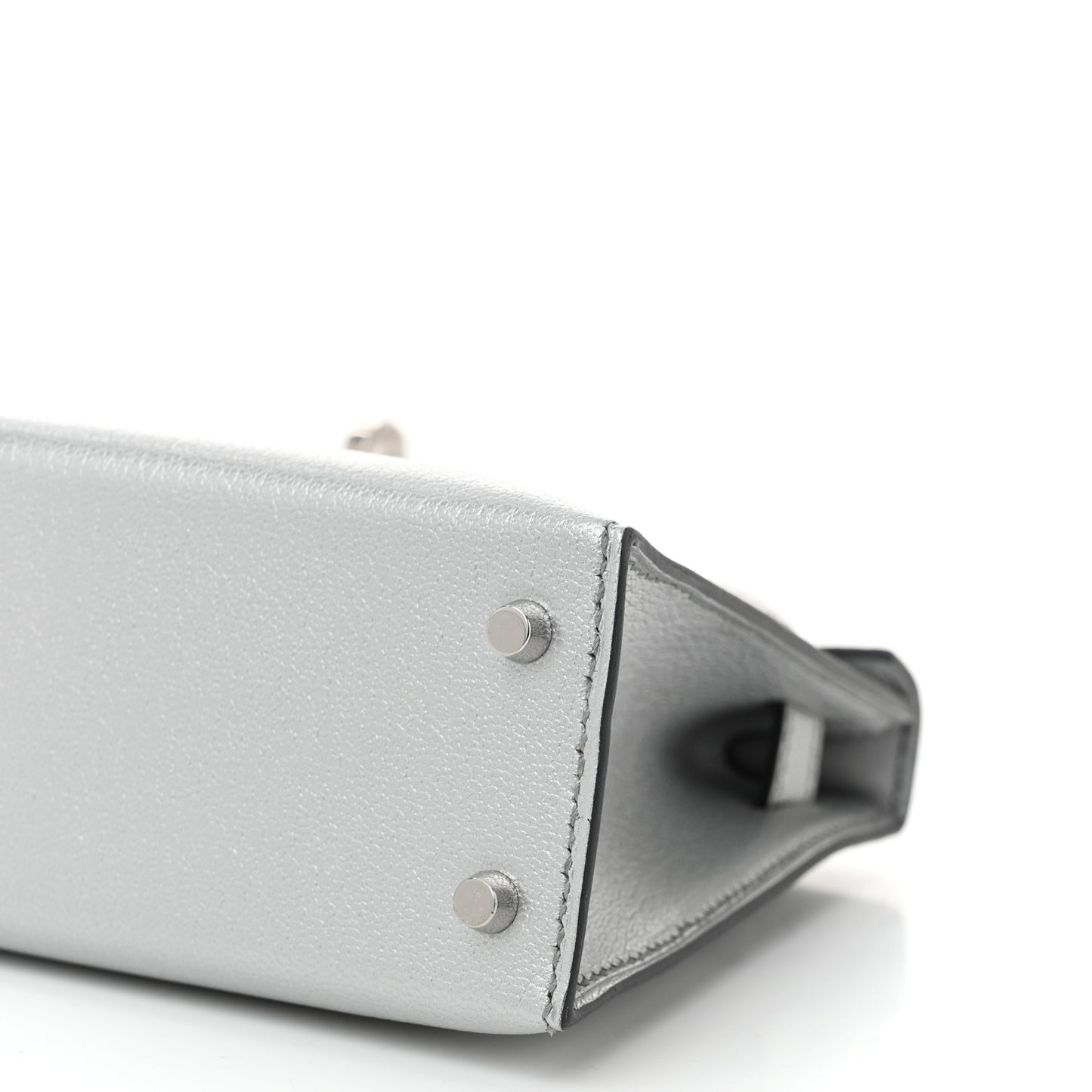 Metallic Chevre Chamkilight Mini Kelly Sellier 20 Argent