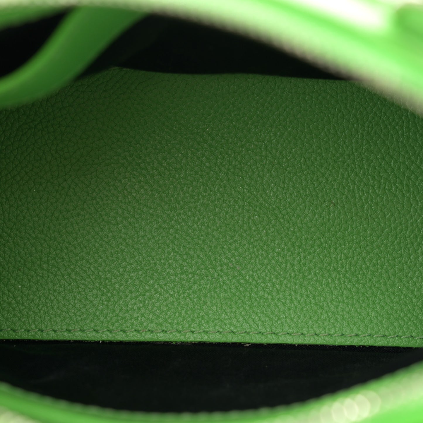 Grained Calfskin Logo XXS Ville Top Handle Bag Light Green Fuchsia