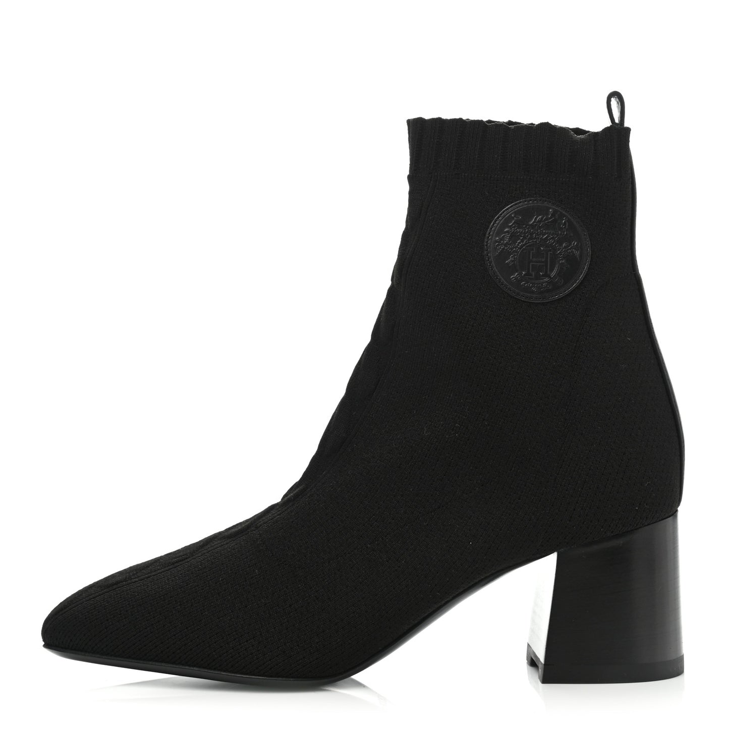 Knit Calfskin Volver Ankle Boots 39 Black