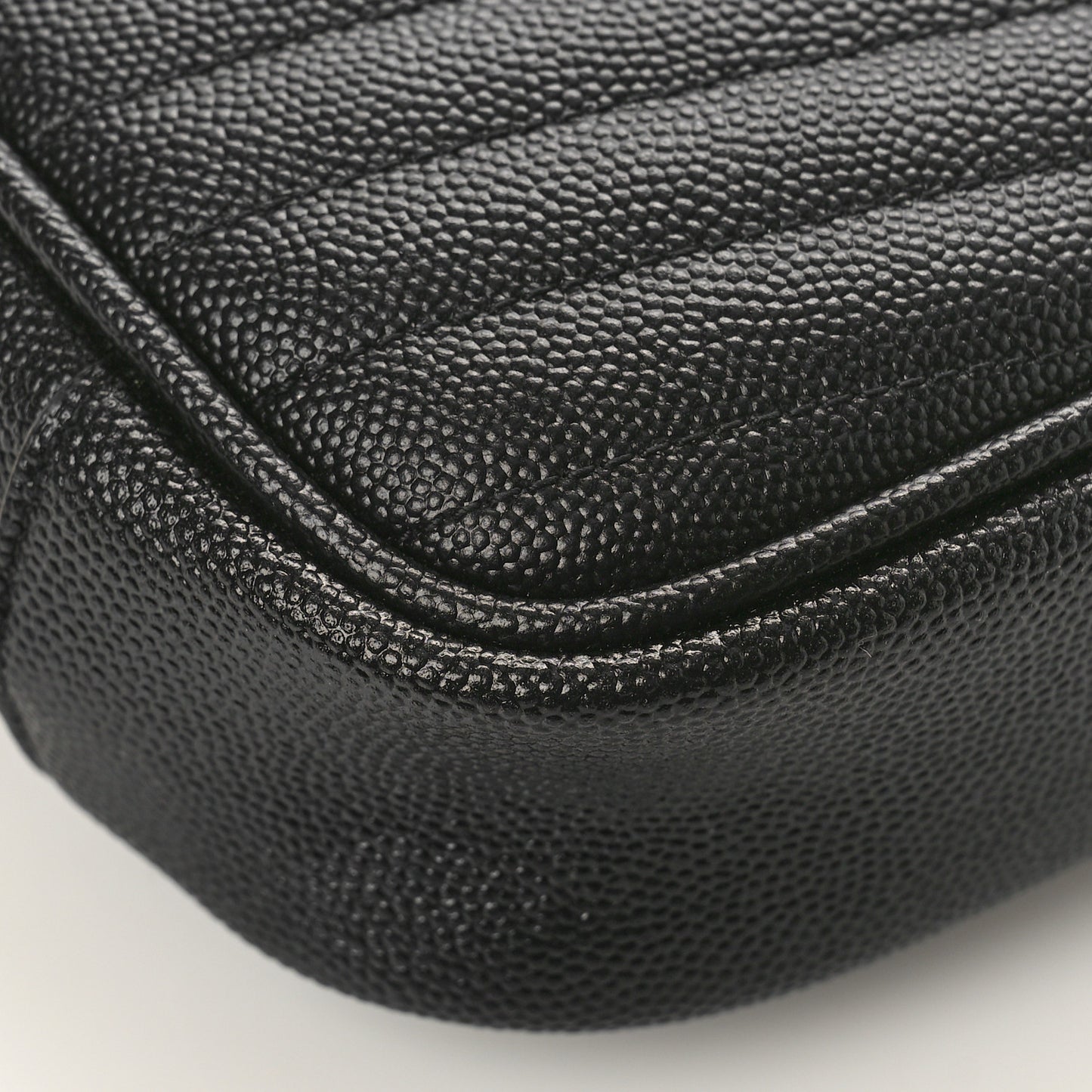 SAINT LAURENT Grain De Poudre Matelasse Monogram Mini Lou Camera Bag Black