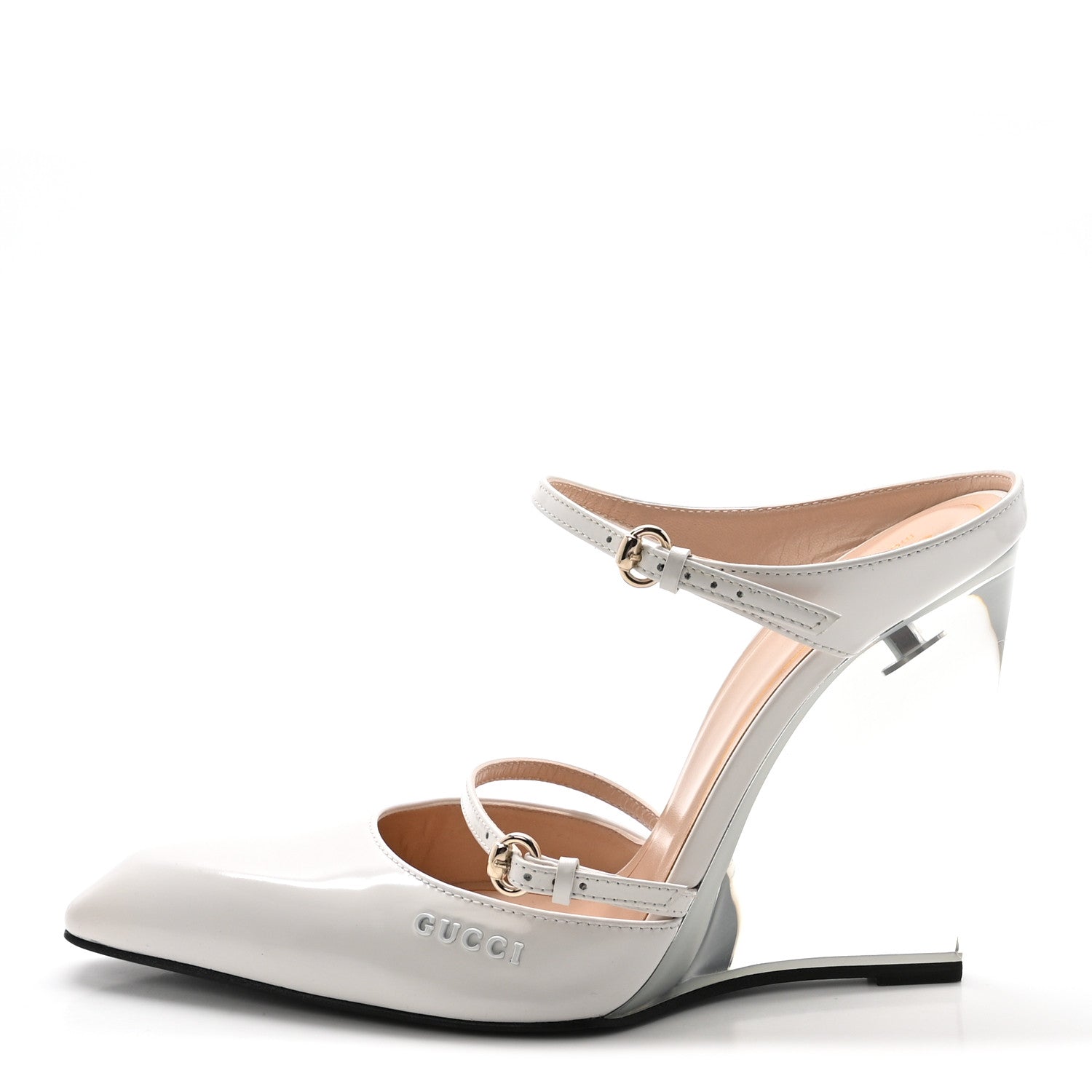 Gucci Regent Calfskin Wedge Mules 37 White 1886665 – FASHIONPHILE