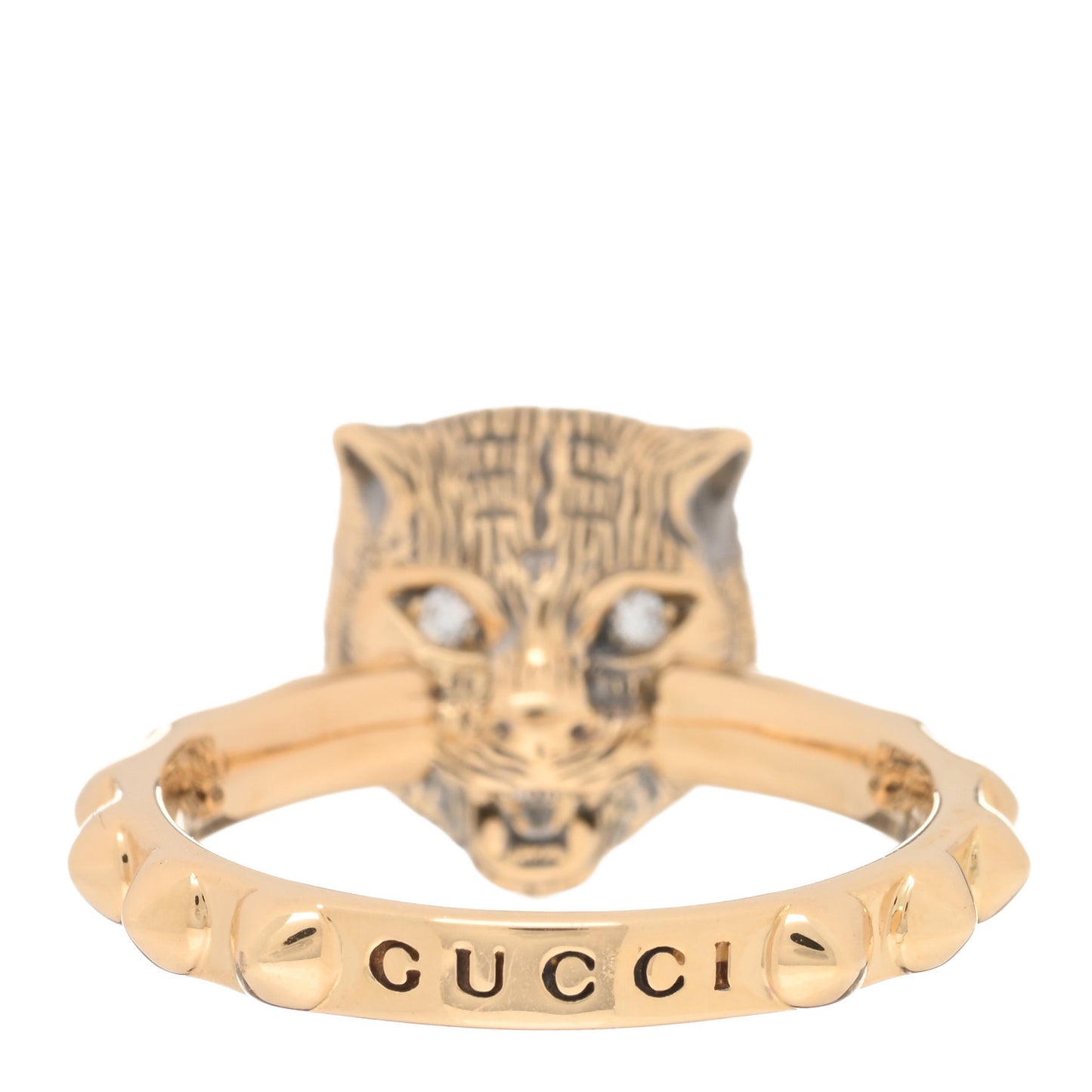 18K Yellow Gold Pink Opal Diamond Le Marché Des Merveilles Feline Ring 49 4.75