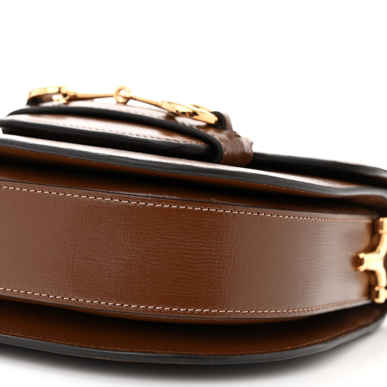 Gucci Azalea Calfskin Mini Horsebit 1955 Rounded Shoulder Bag Brown Sugar 9 of 9