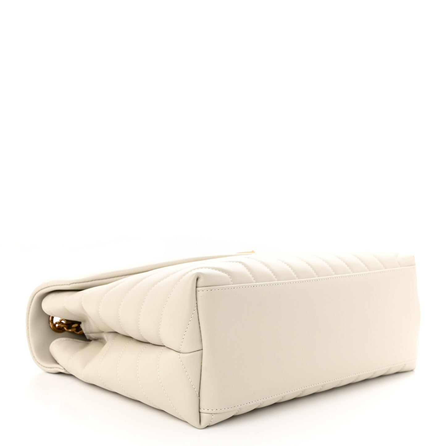 Calfskin Y Quilted Monogram Medium Loulou Chain Satchel Crema Soft