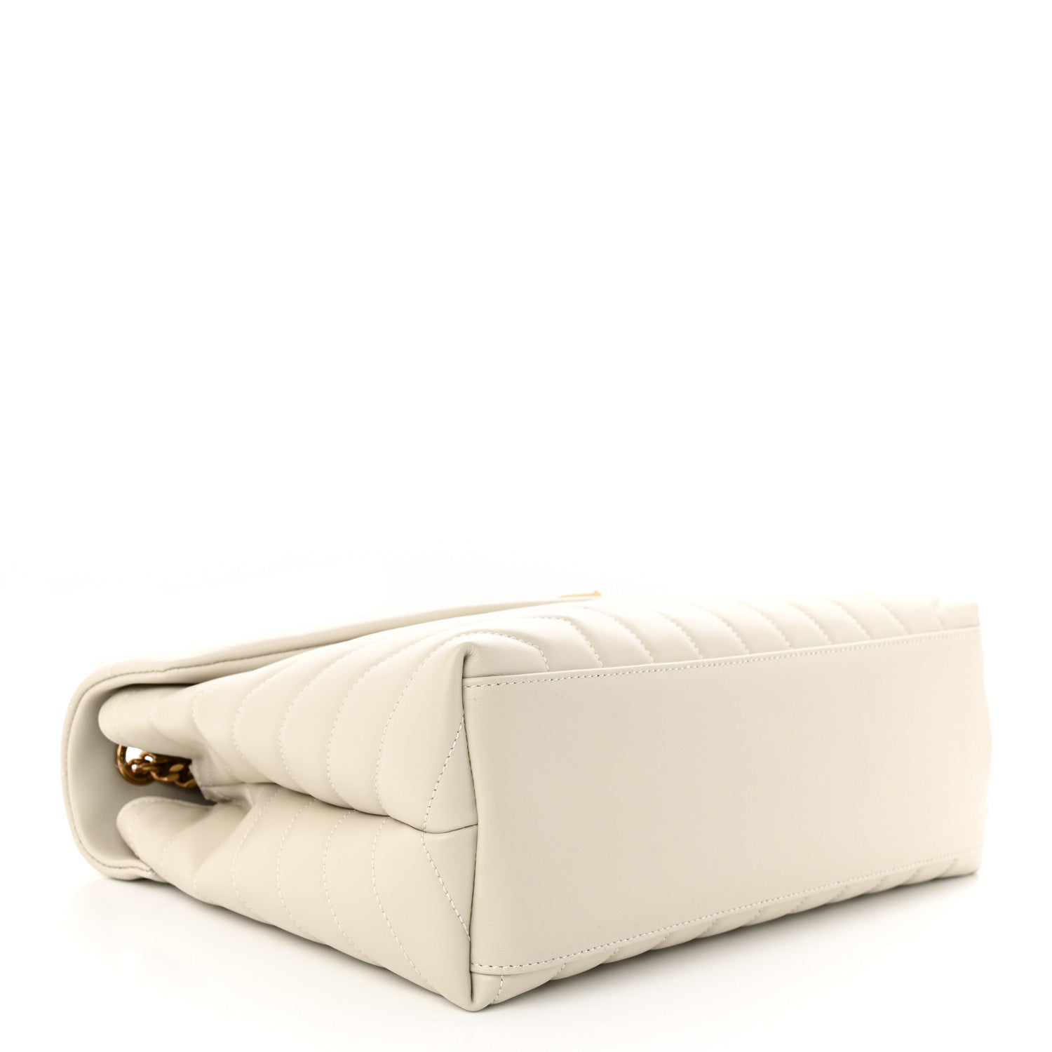 Saint Laurent Calfskin Y Quilted Monogram Medium Loulou Chain Satchel Crema Soft 4 of 11