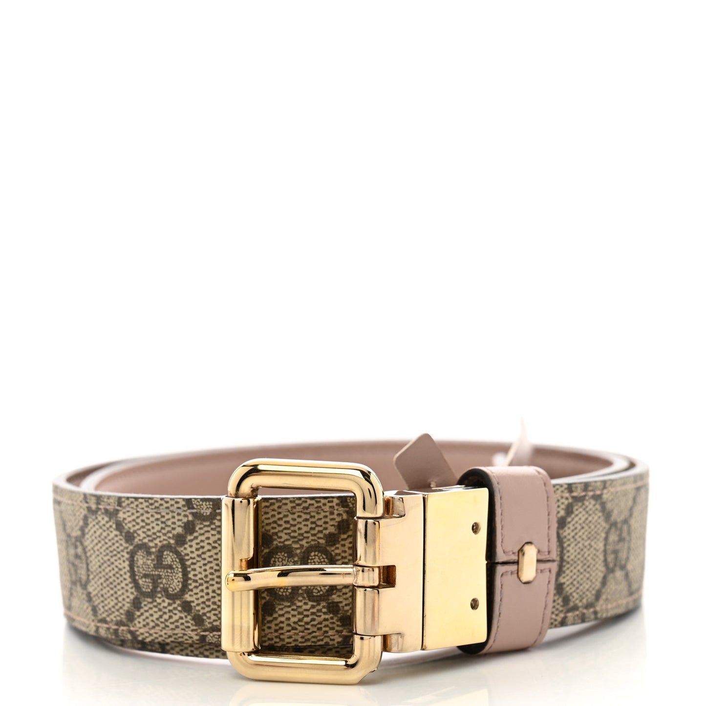 GG Supreme Monogram Selleria Calfskin Interlocking G 40mm Belt 85 34 Beige Ebony Cocoa