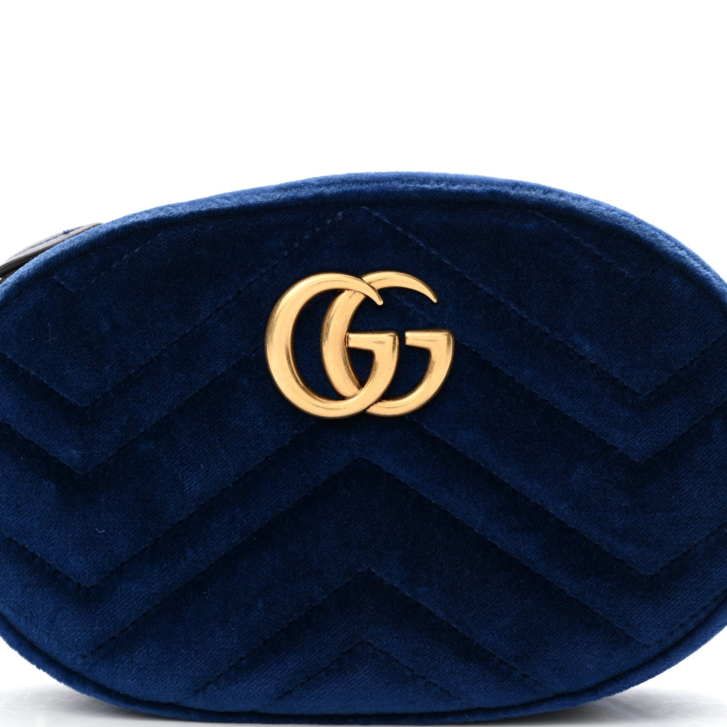 Velvet Matelasse GG Marmont Belt Bag Cobalt Blue