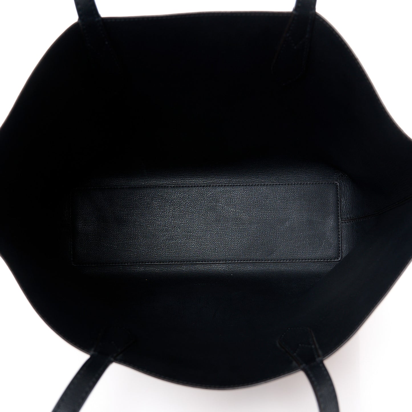 Grainy Calfskin Haymarket Check Medium Reversible Tote Black