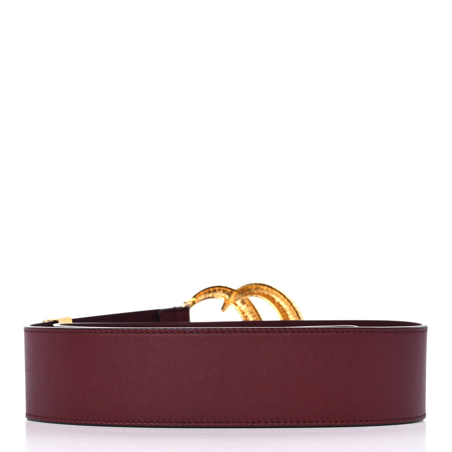 Calfskin Lizard Double G 50mm Belt 80 32 Vintage Bordeaux
