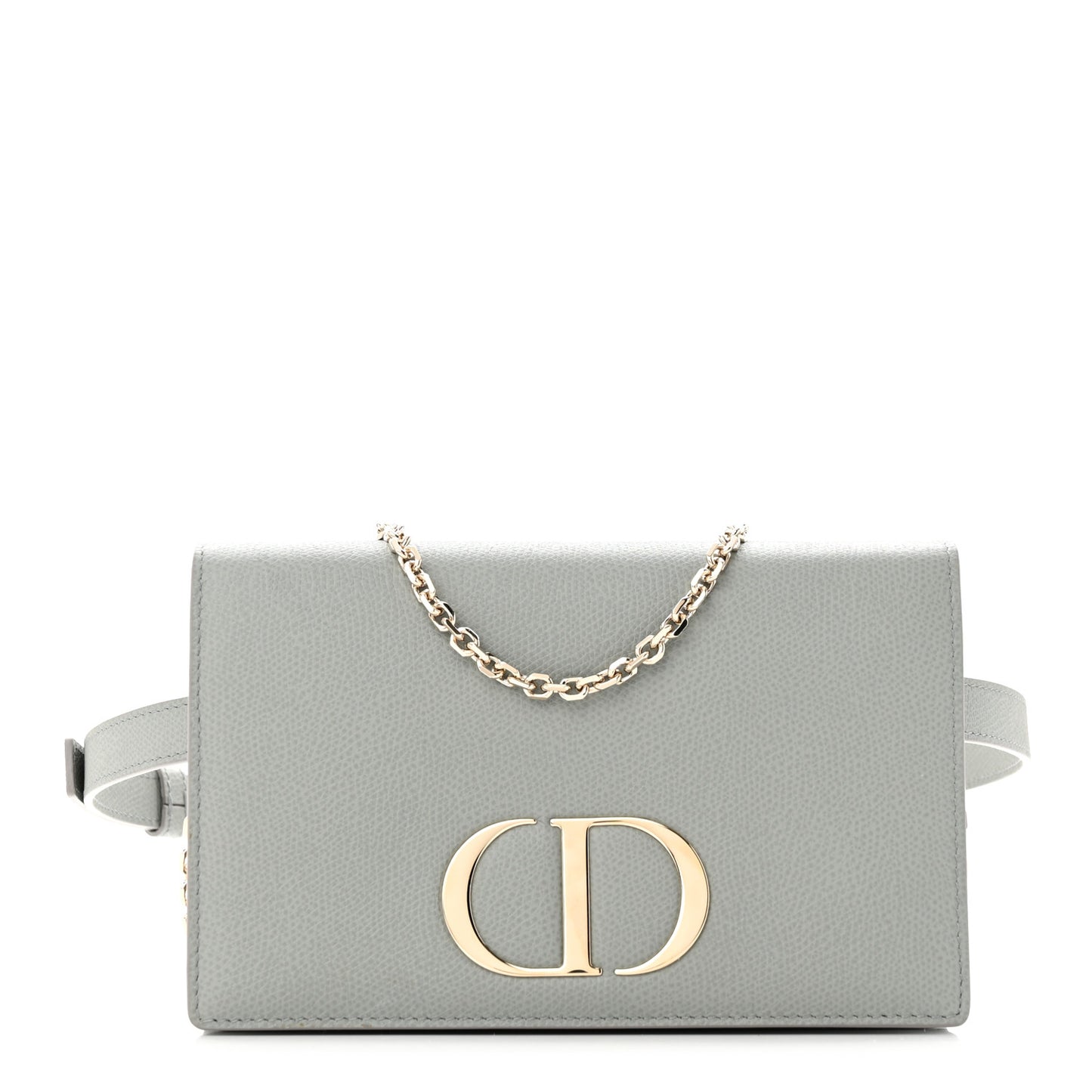 Grained Calfskin 30 Montaigne 2 in 1 Pouch Grey