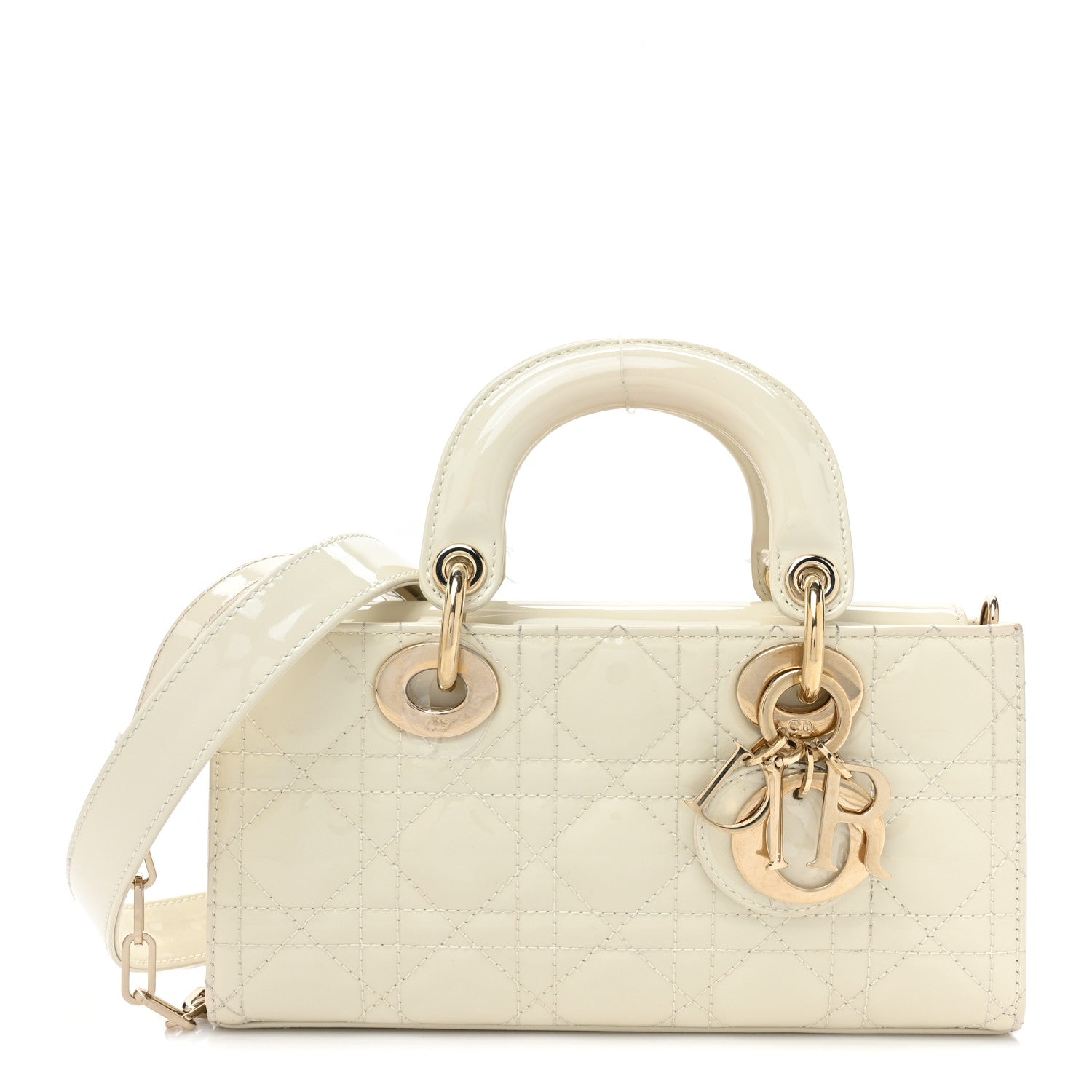 Christian Dior Patent Cannage Small Lady D-Joy White 1 of 11