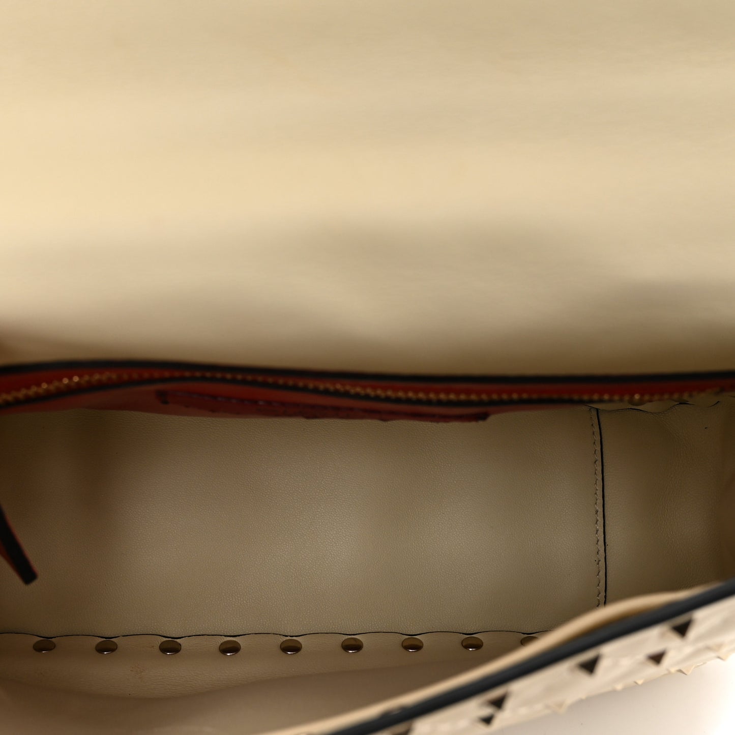 Nappa Medium Rockstud Spike Shoulder Bag Light Ivory