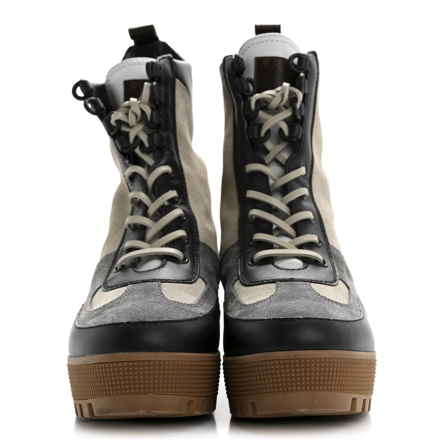 Suede Calfskin Monogram Laureate Platform Desert Boots 40 Grey