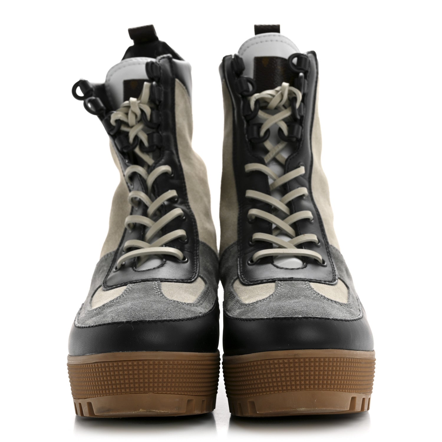 Louis Vuitton Suede Calfskin Monogram Laureate Platform Desert Boots 40 Grey 3 of 11