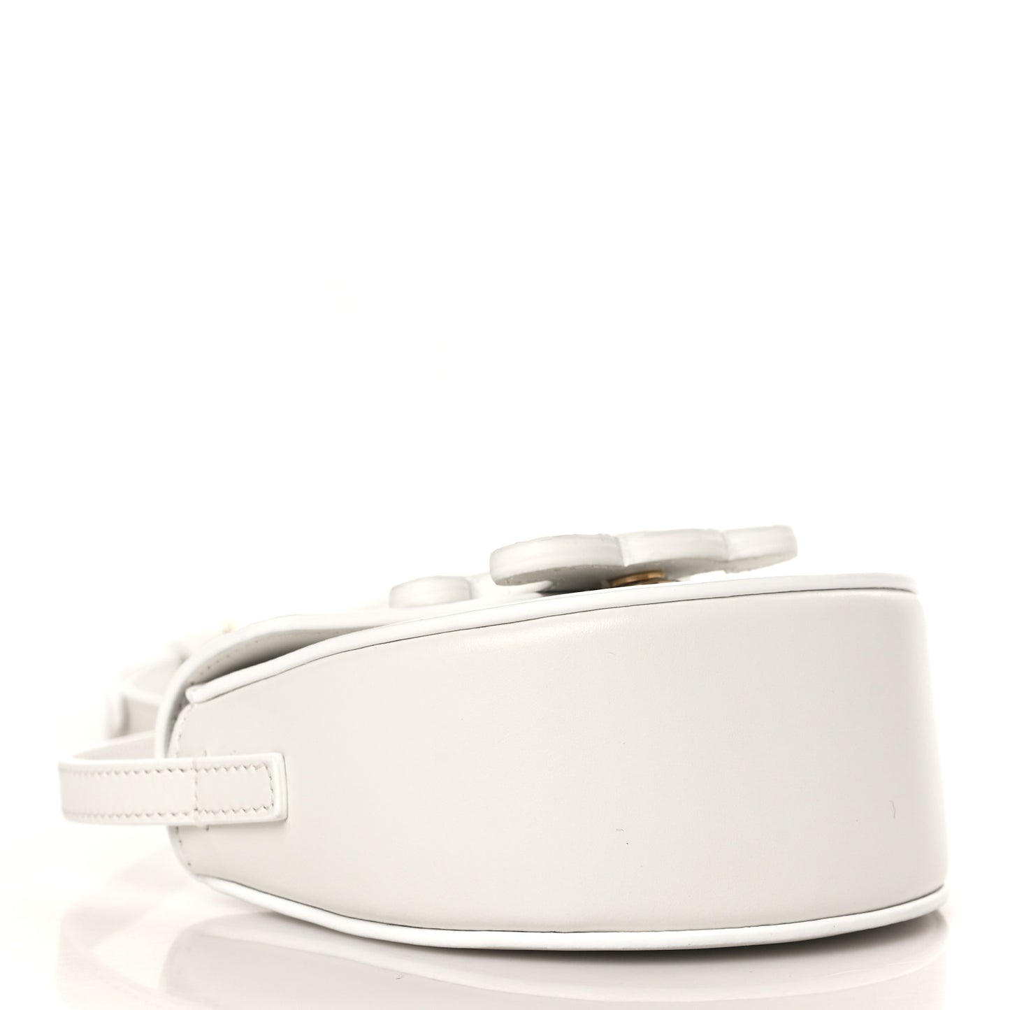 Smooth Calfskin Triomphe Mini Besace Crossbody White