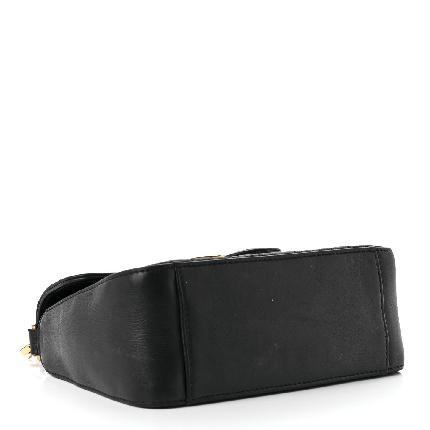 Calfskin Matelasse Mini GG Marmont Top Handle Shoulder Bag Black