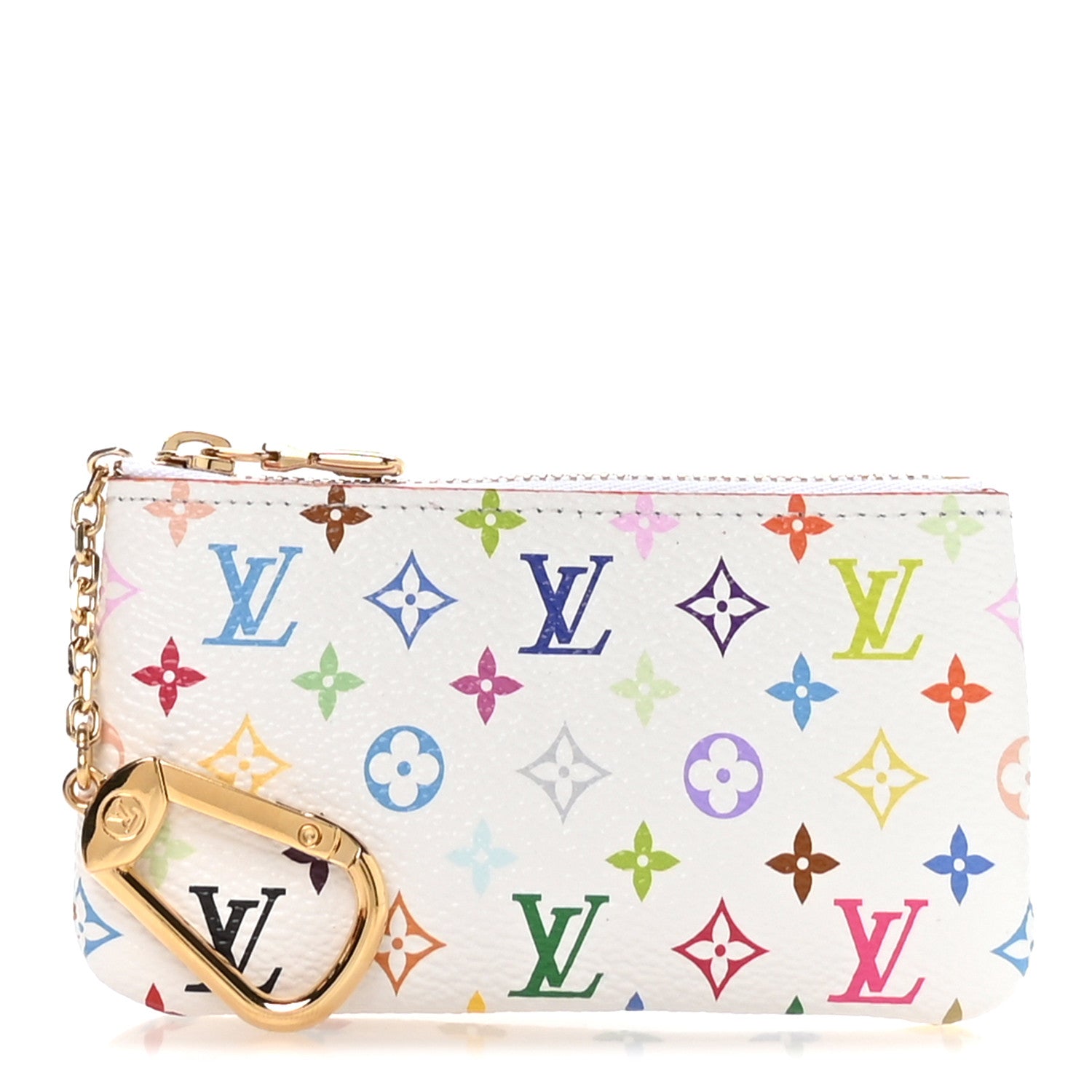 【Louis Vuitton】ストラップ ホワイト・マルチカラー Louis Vuitton LV X TM Monogram Multicolor Key Pouch White 1823225