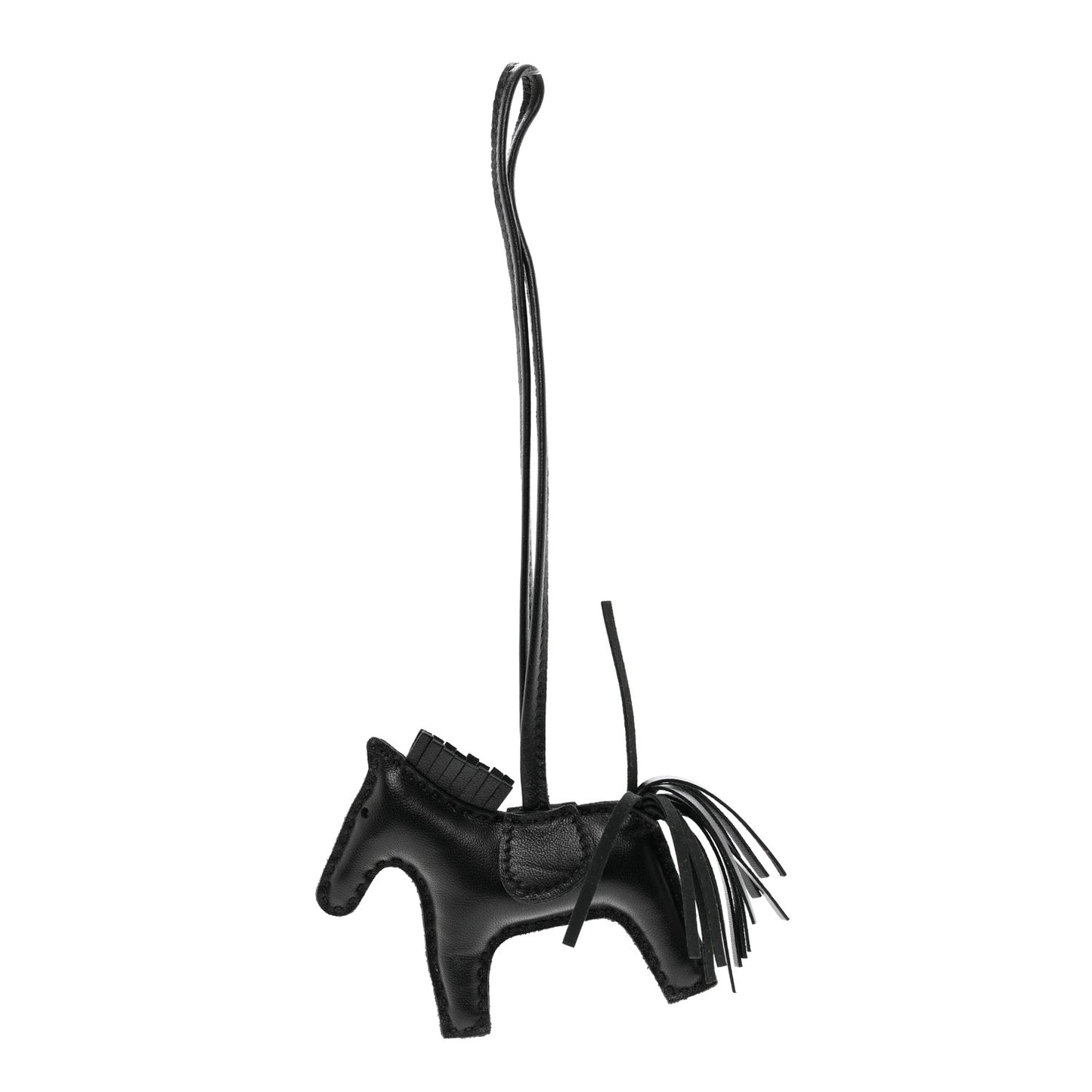Milo Lambskin Grigri Rodeo Horse Bag Charm PM So Black