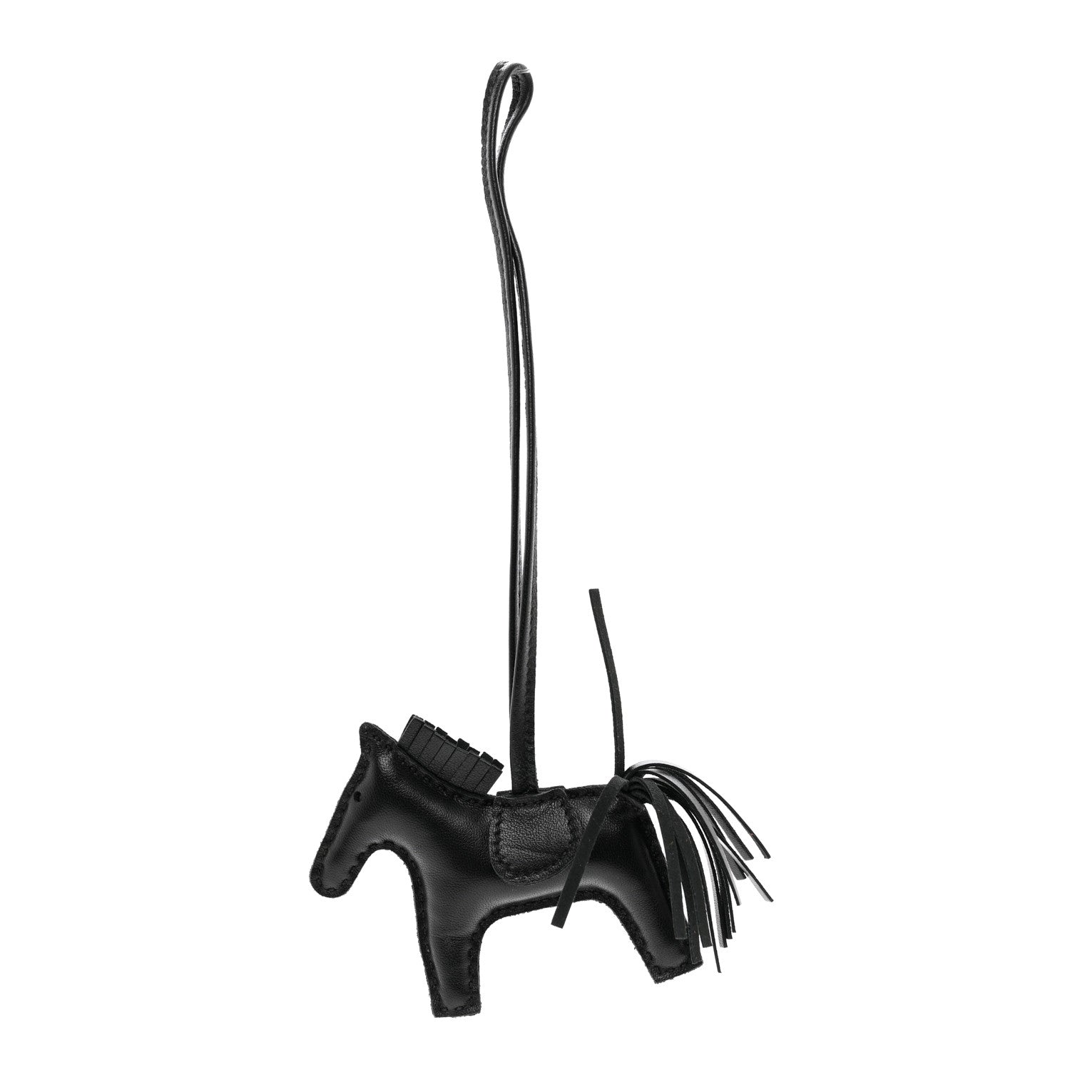 Hermes Milo Lambskin Grigri Rodeo Horse Bag Charm PM So Black 1 of 4