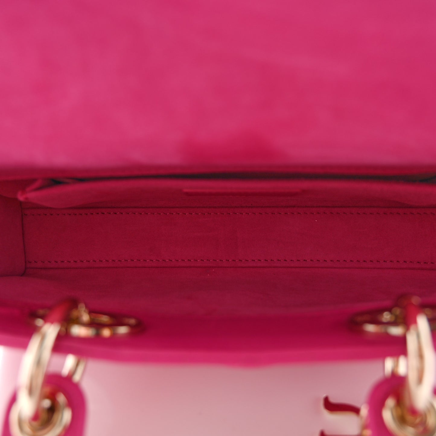 Lambskin Cannage Small Lady D-Joy Fuchsia